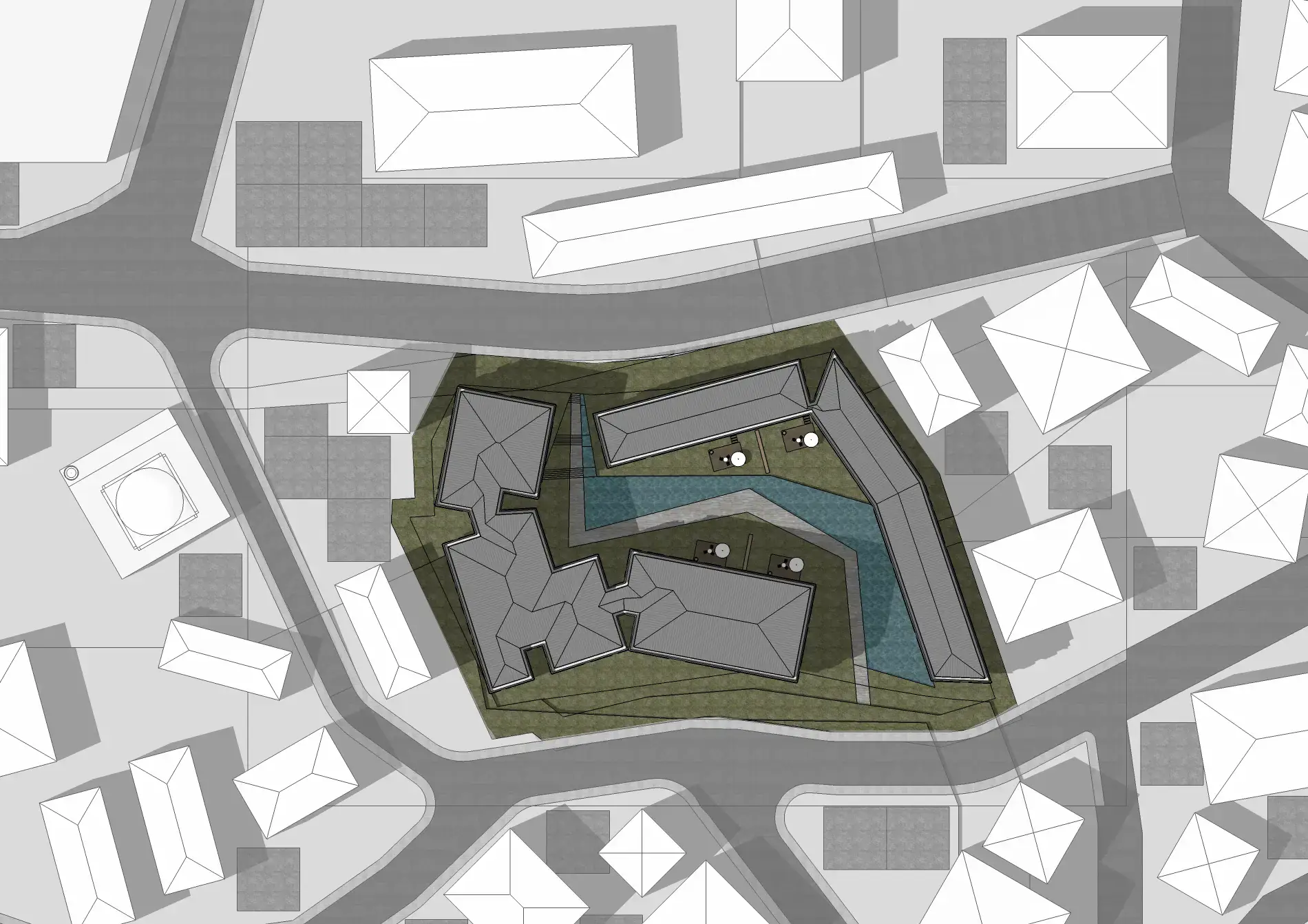 Site plan showing the building within the urban fabric