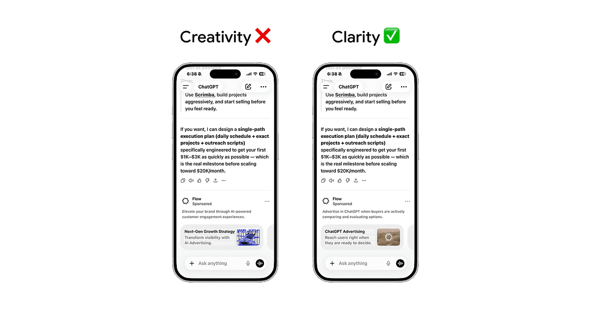Why Creativity Loses and Clarity Wins in ChatGPT Advertising