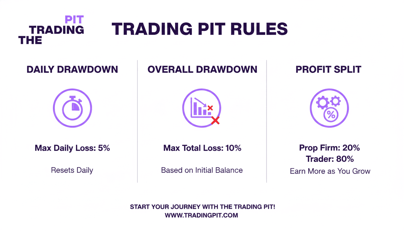 The Trading Pit Drawdown Rules Infographic