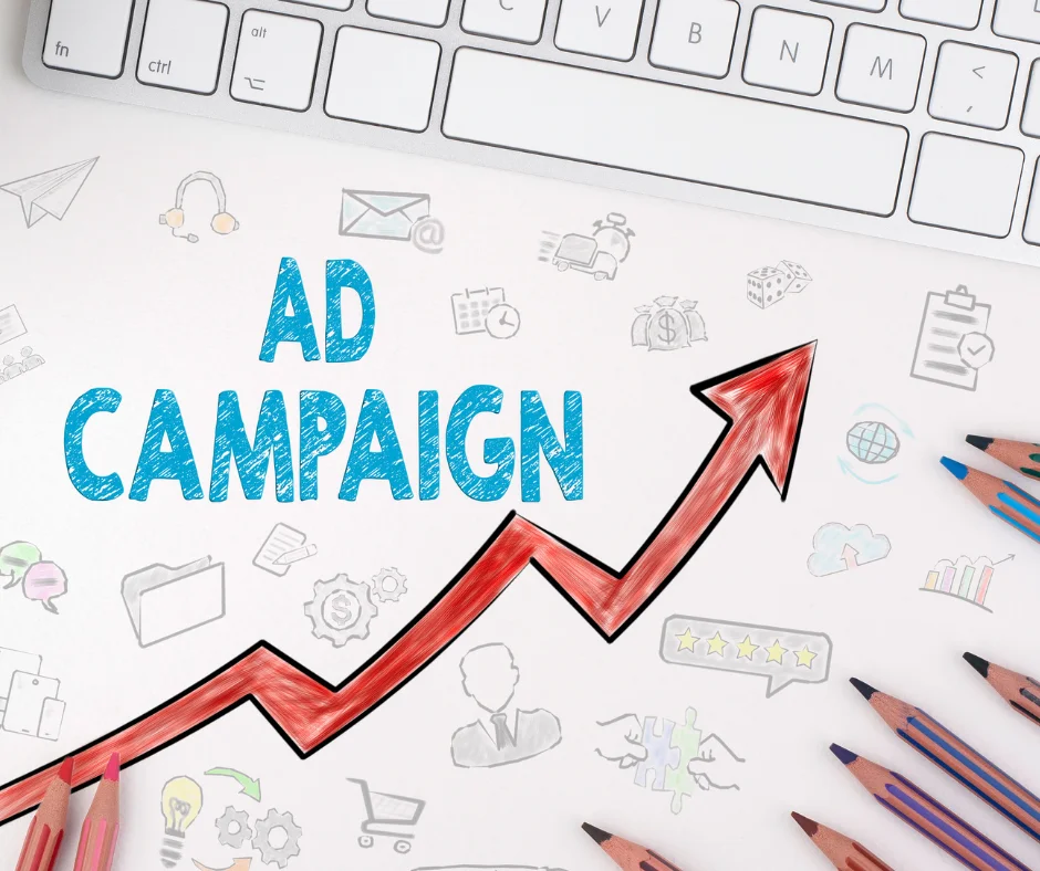 A doodle explaining the concept of ad campaigns