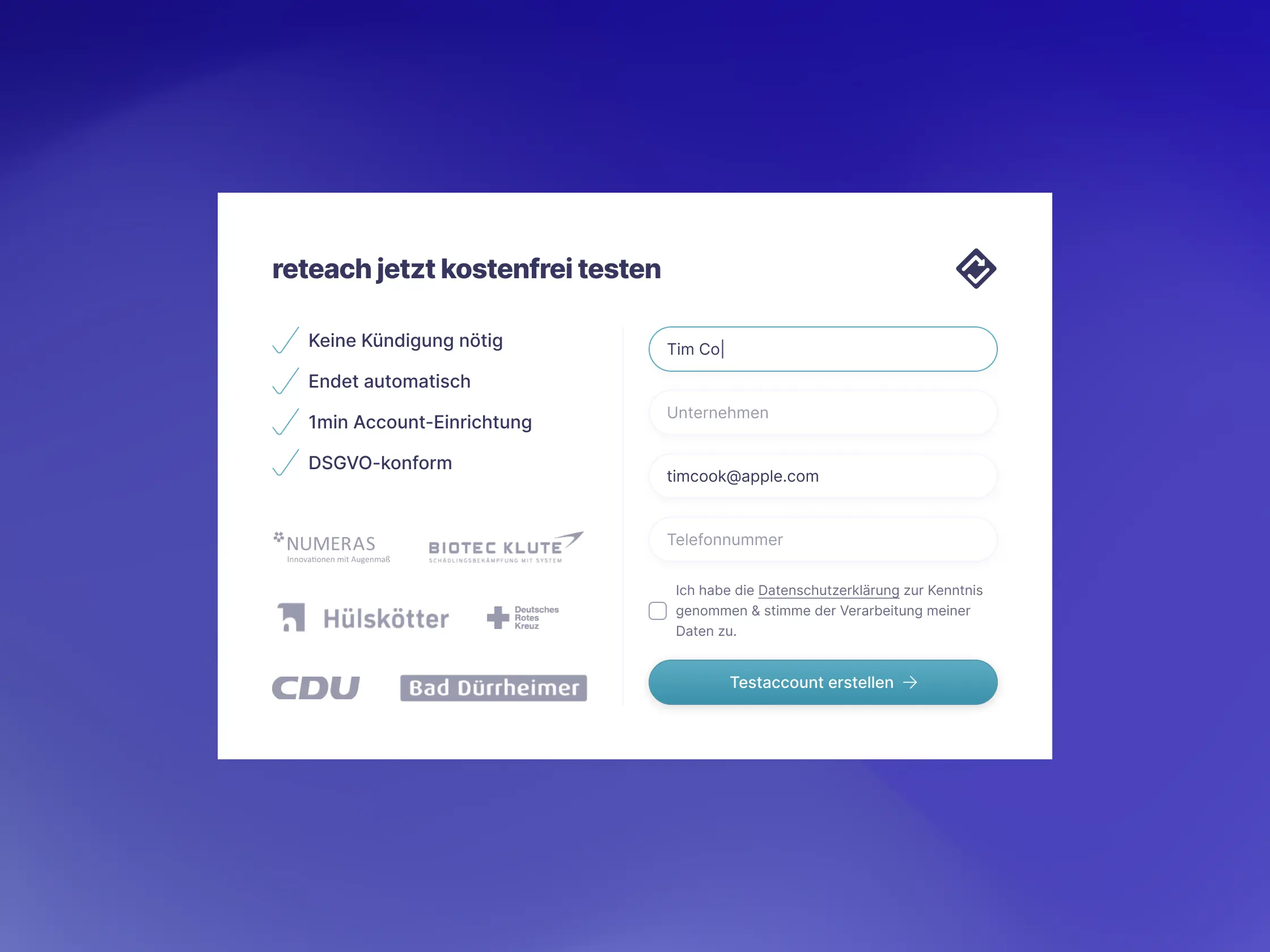 Sign-up form