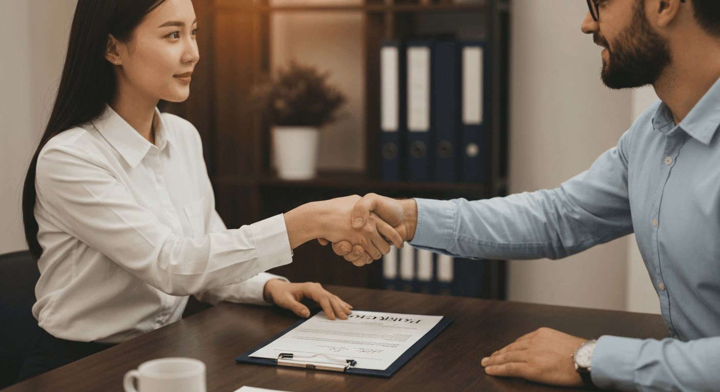 Handshake over contract renewal