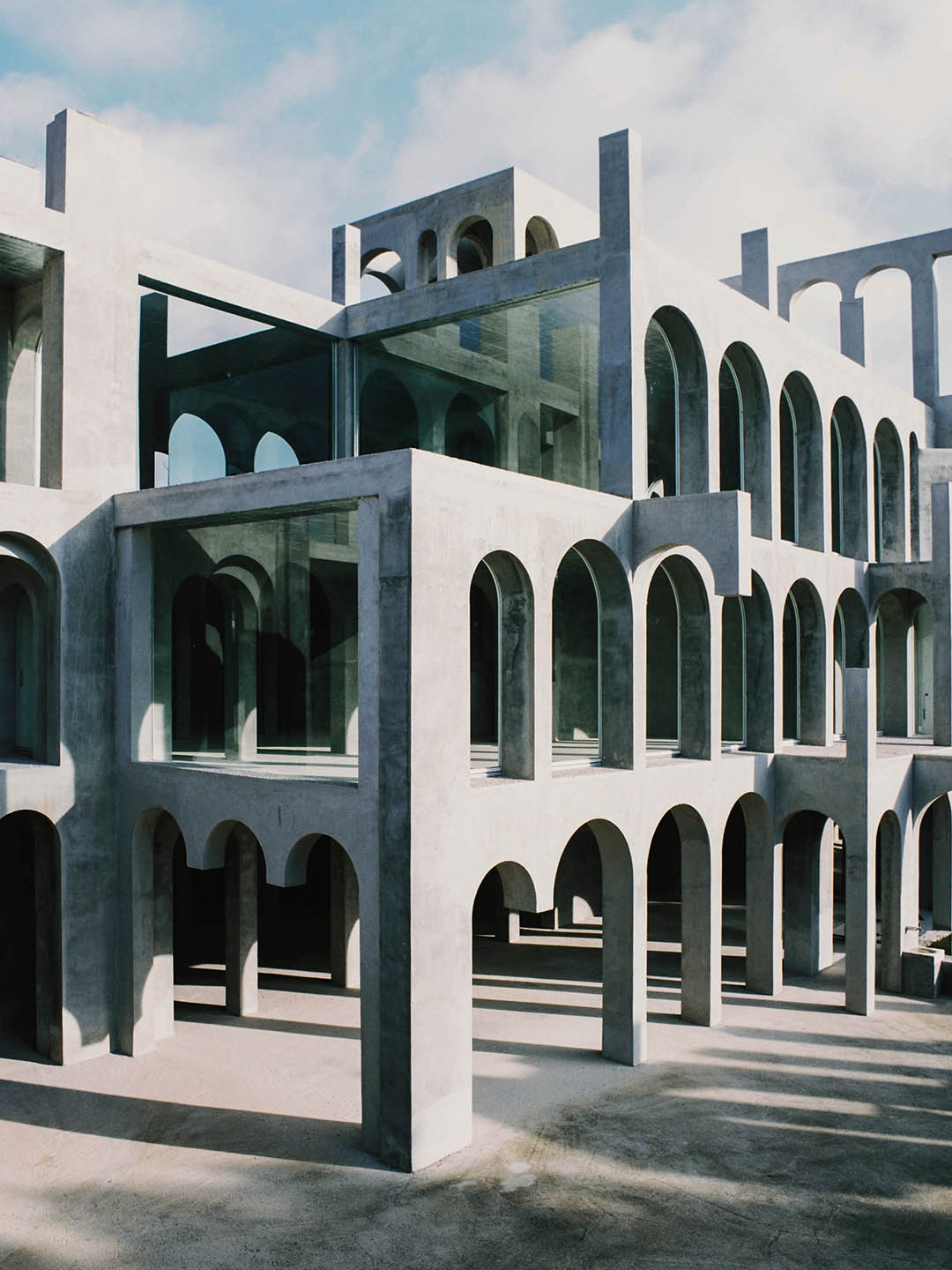 Abstract streaks of orange and blue light