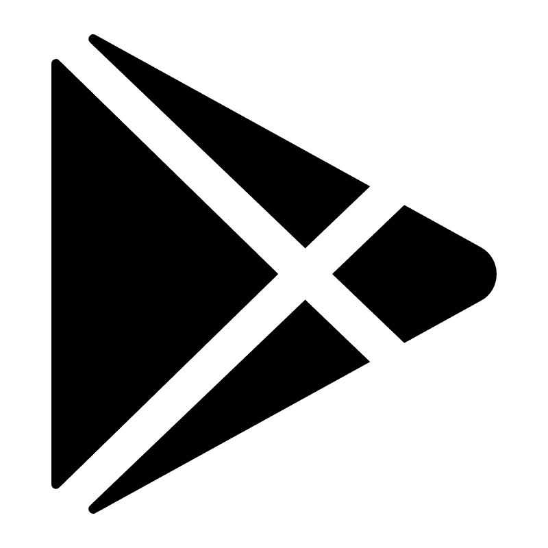 Google Play Store logo: black play button icon
