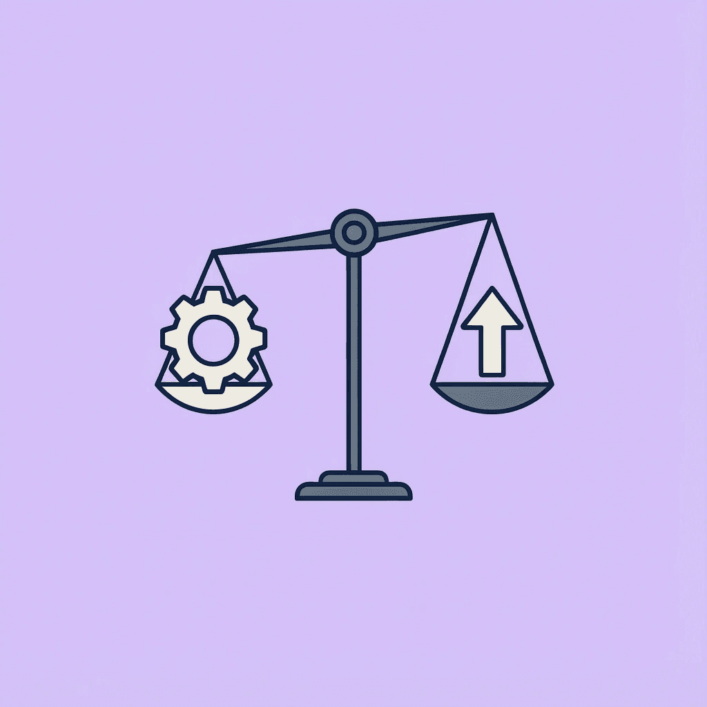Balance scale showing staffing complexity on one side and customer expectations on the other