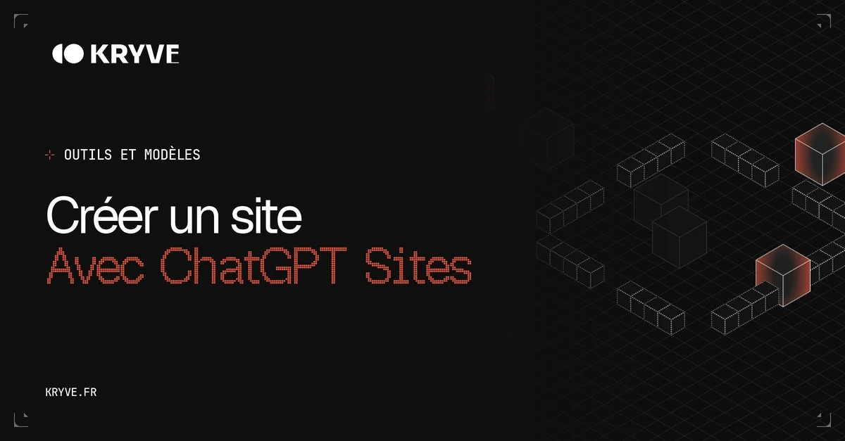 Créer un site avec ChatGPT Sites : couverture Kryve graphite et corail