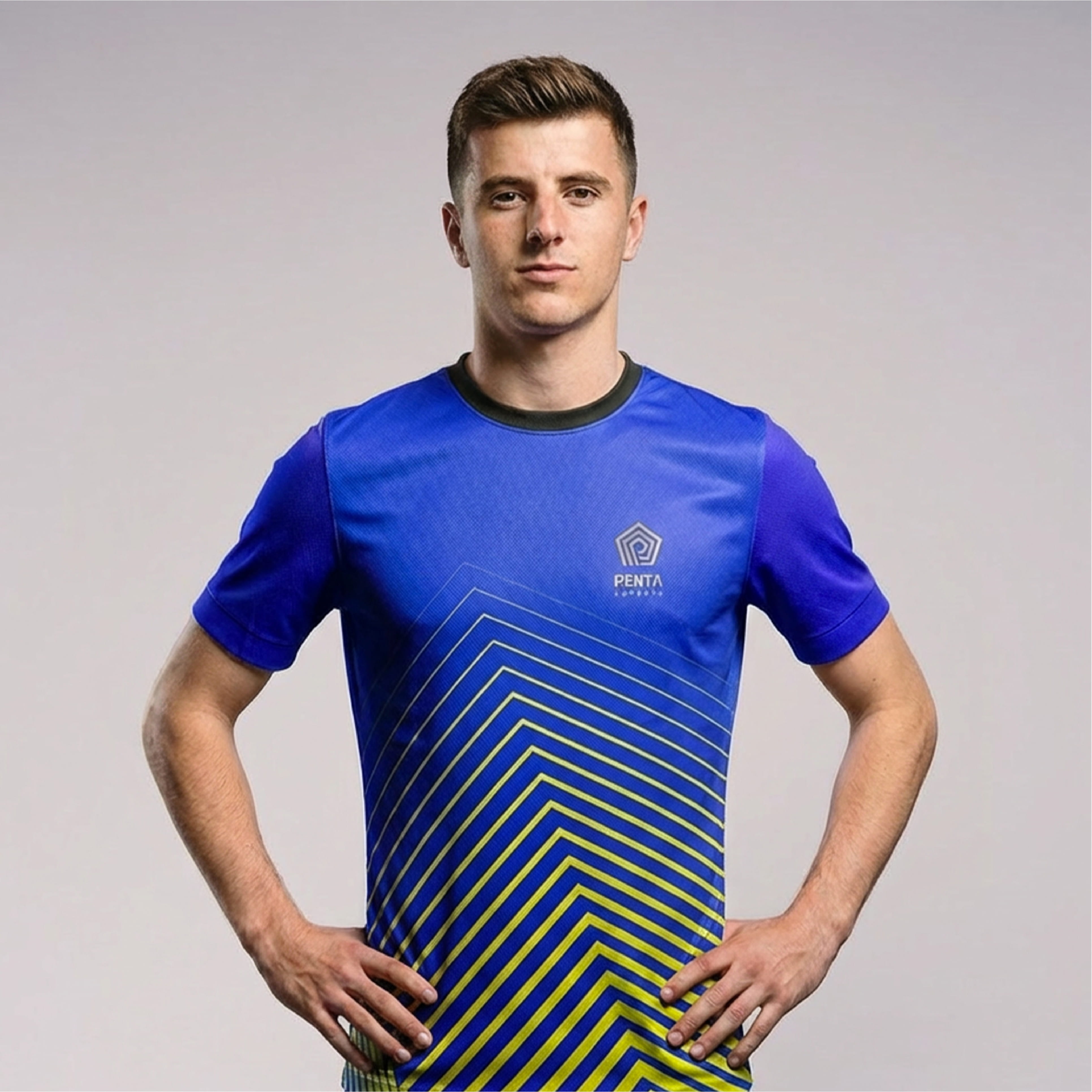 Penta Esports brand logo designed by BMEG, featuring a modern "P" integrated with the number 5 and a circular radar device symbolizing gamer focus, set against a high-tech gaming aesthetic.