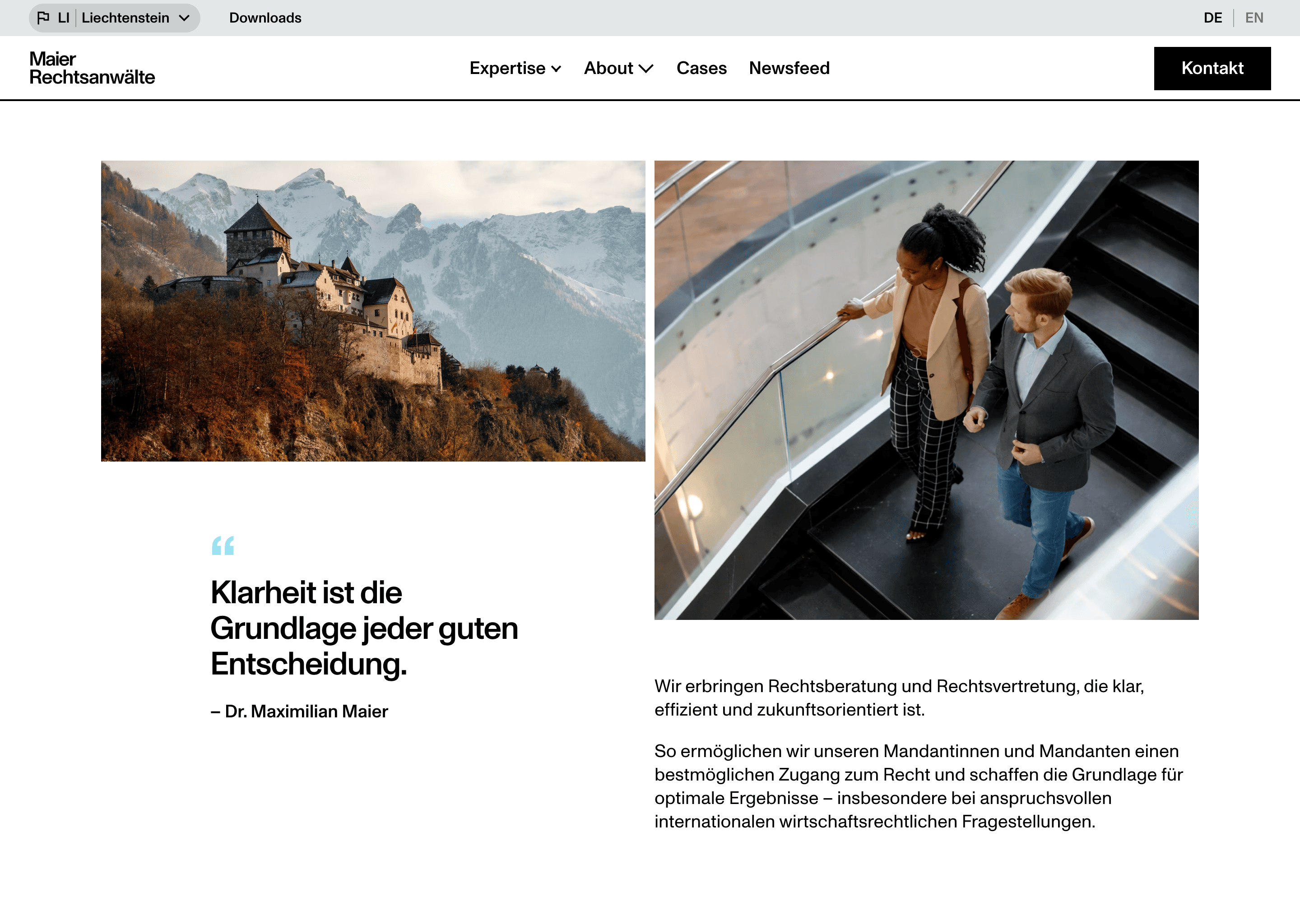 Maierlaw Landingpage Screen Mockup