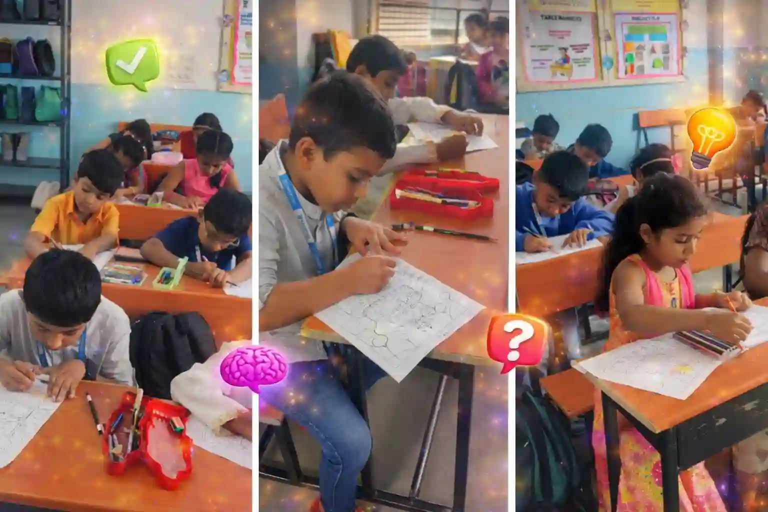 Students engaged in hands-on classroom learning at Brainy Bots Academy