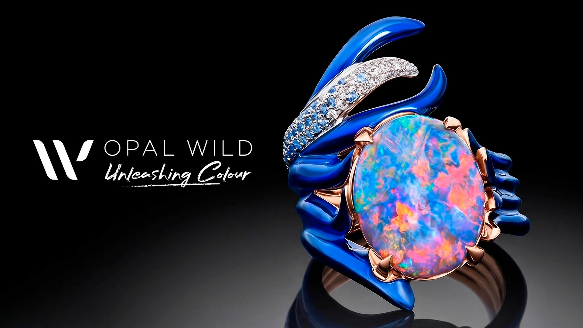 Opal Wild premium jewellery brand imagey with logo and slogan