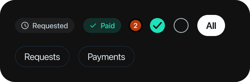 Status and controls: Status pill, badge, checkbox, chip