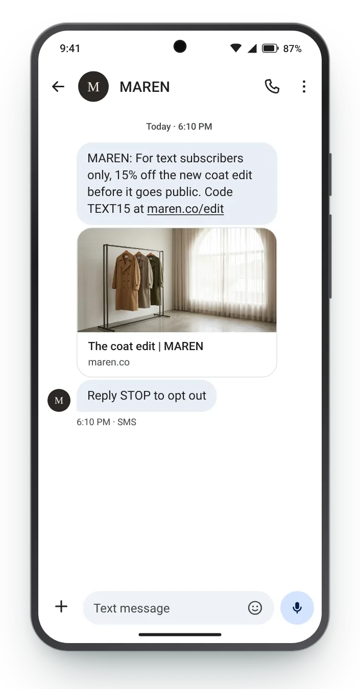 Text subscribers only promotional SMS on an Android phone