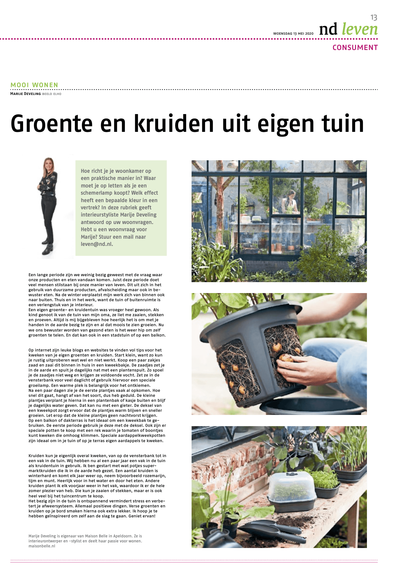 column eigen groente en kruiden kweken 