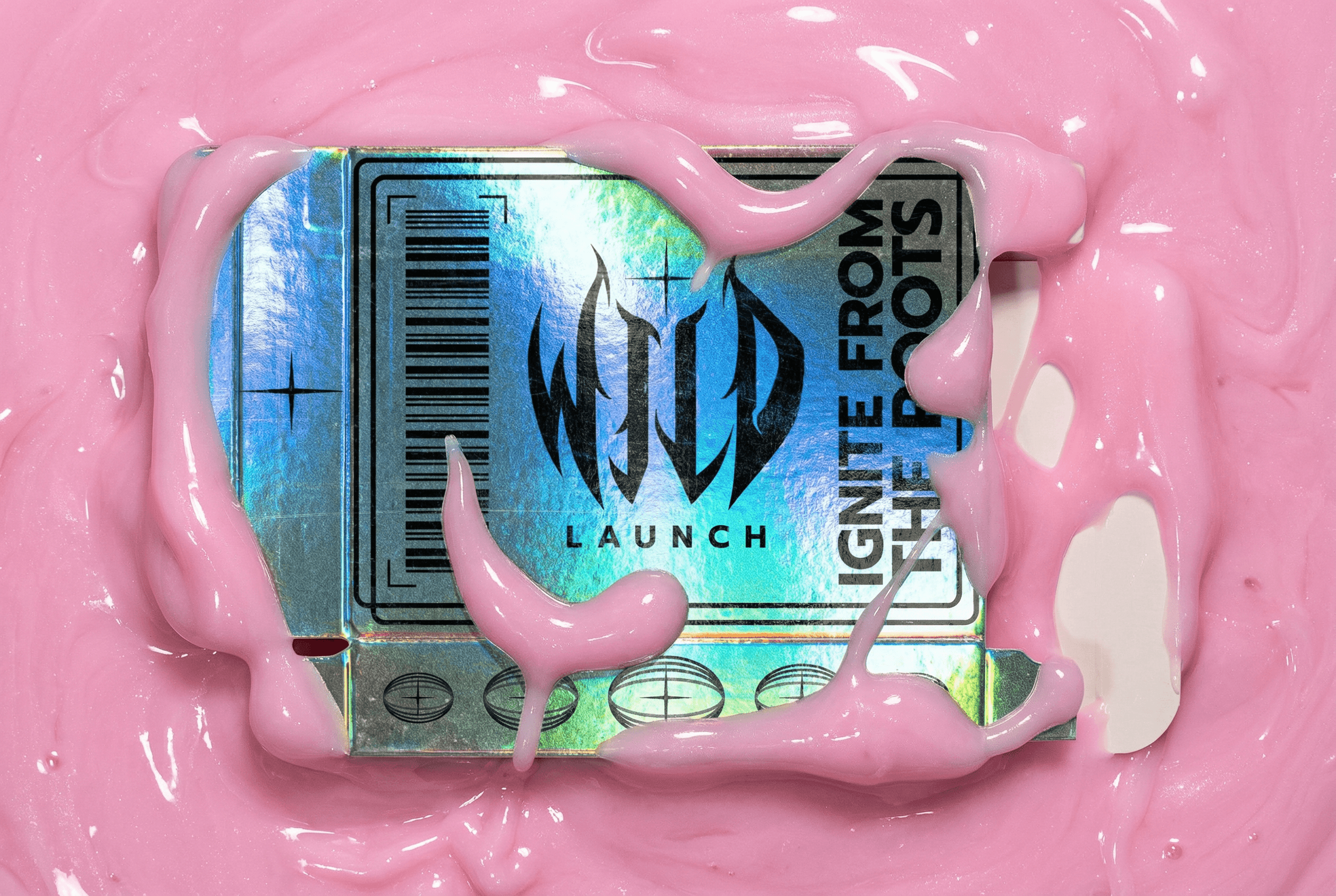 Close-up of a yellow tennis ball sitting on a green court, positioned near the white center line.