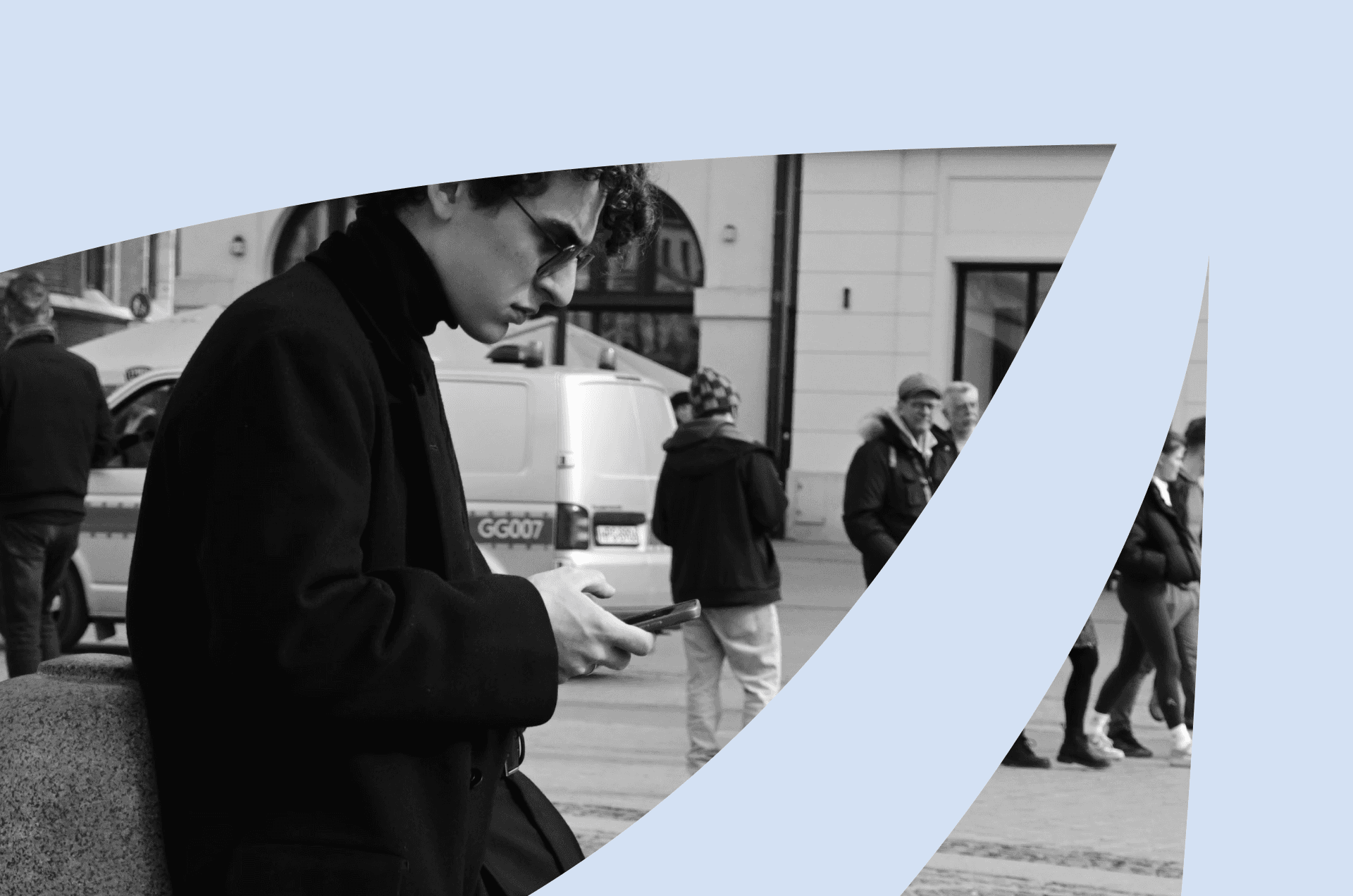 Man in coat checking phone amid city crowd, representing B2B data enrichment alternatives to Clay for precise lead targeting in 2026