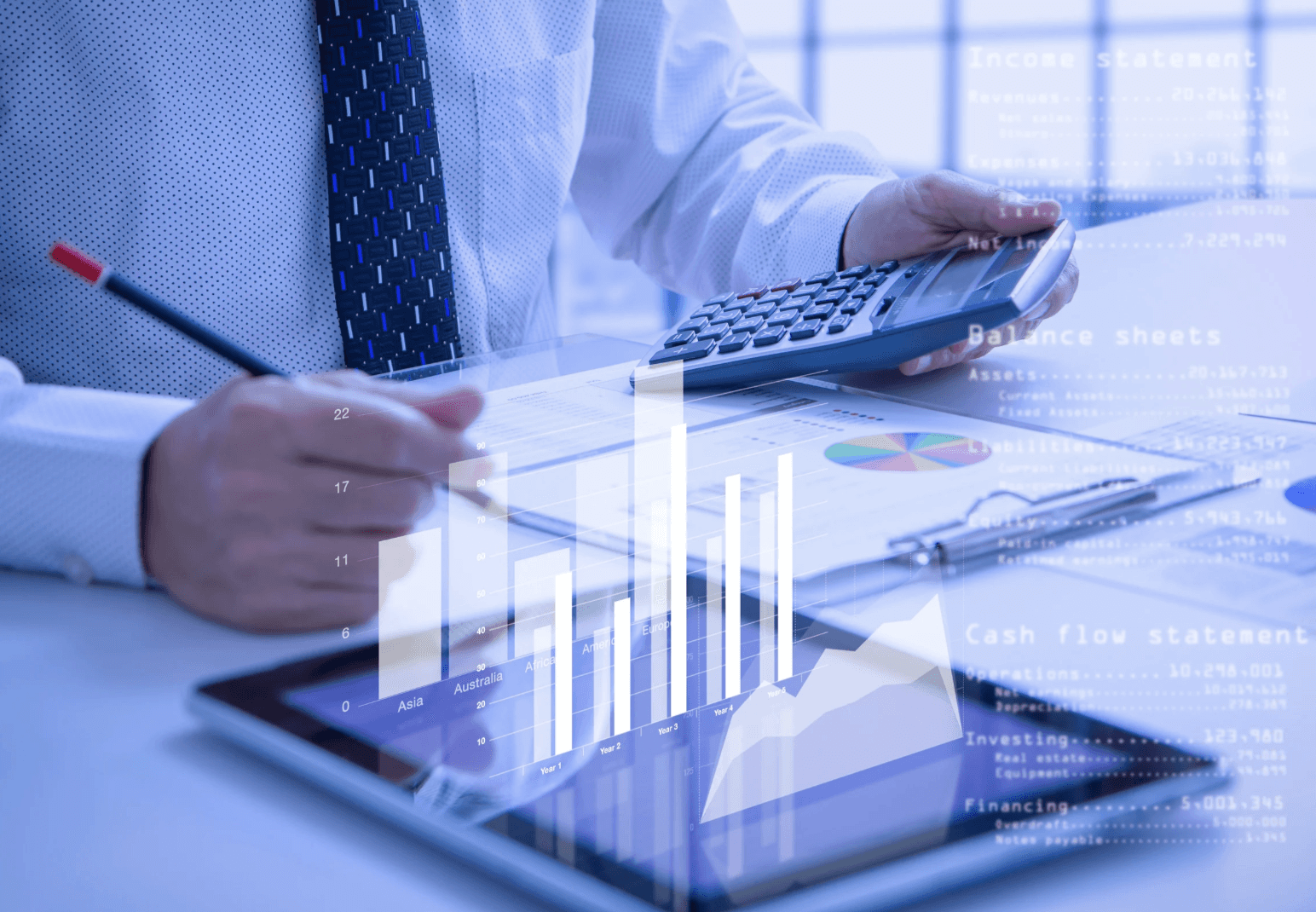 Image showing a monthly financial report and performance tracking for business growth