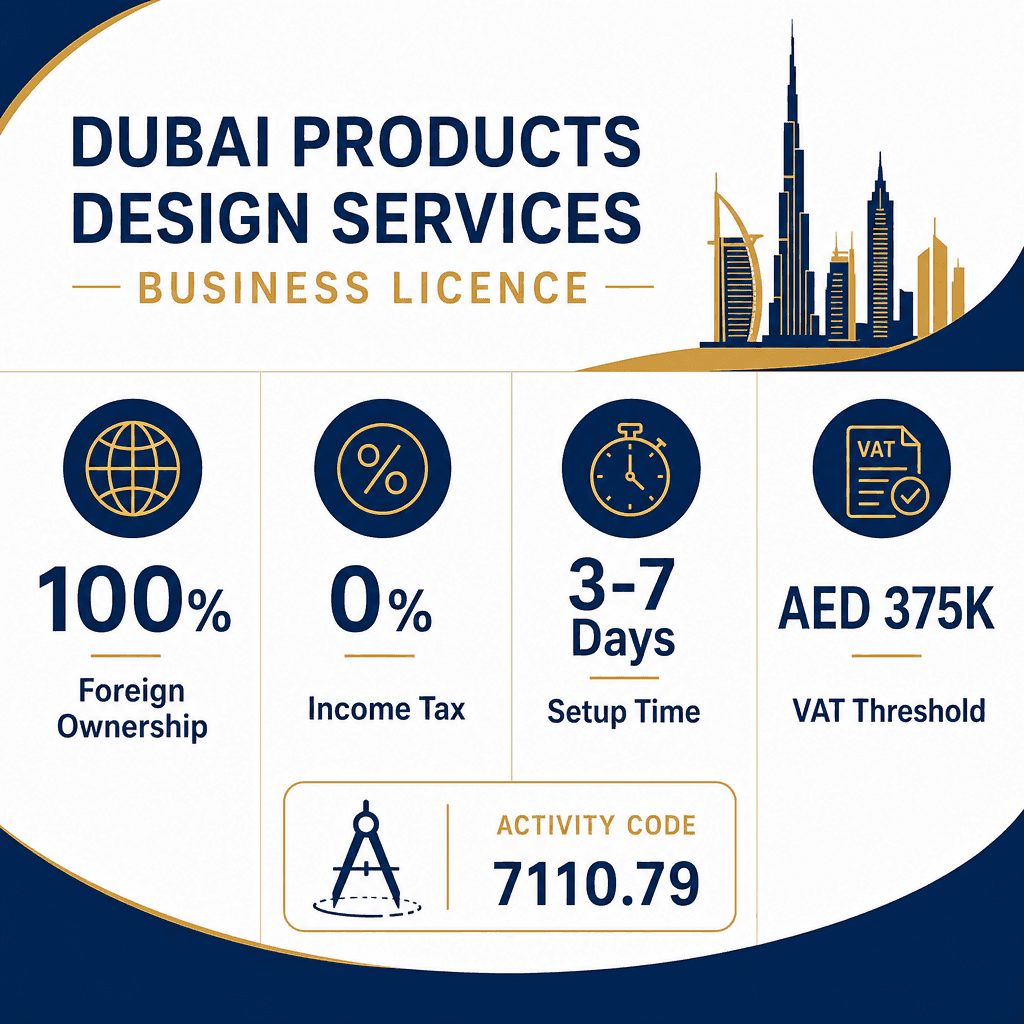 Infographic: Products Design Services Business License in Dubai: Cost and Requirements