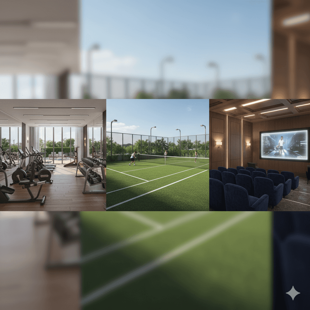 World-class sports and recreation facilities (gym, mini-theatre) at M3M Elie Saab, Gurgaon