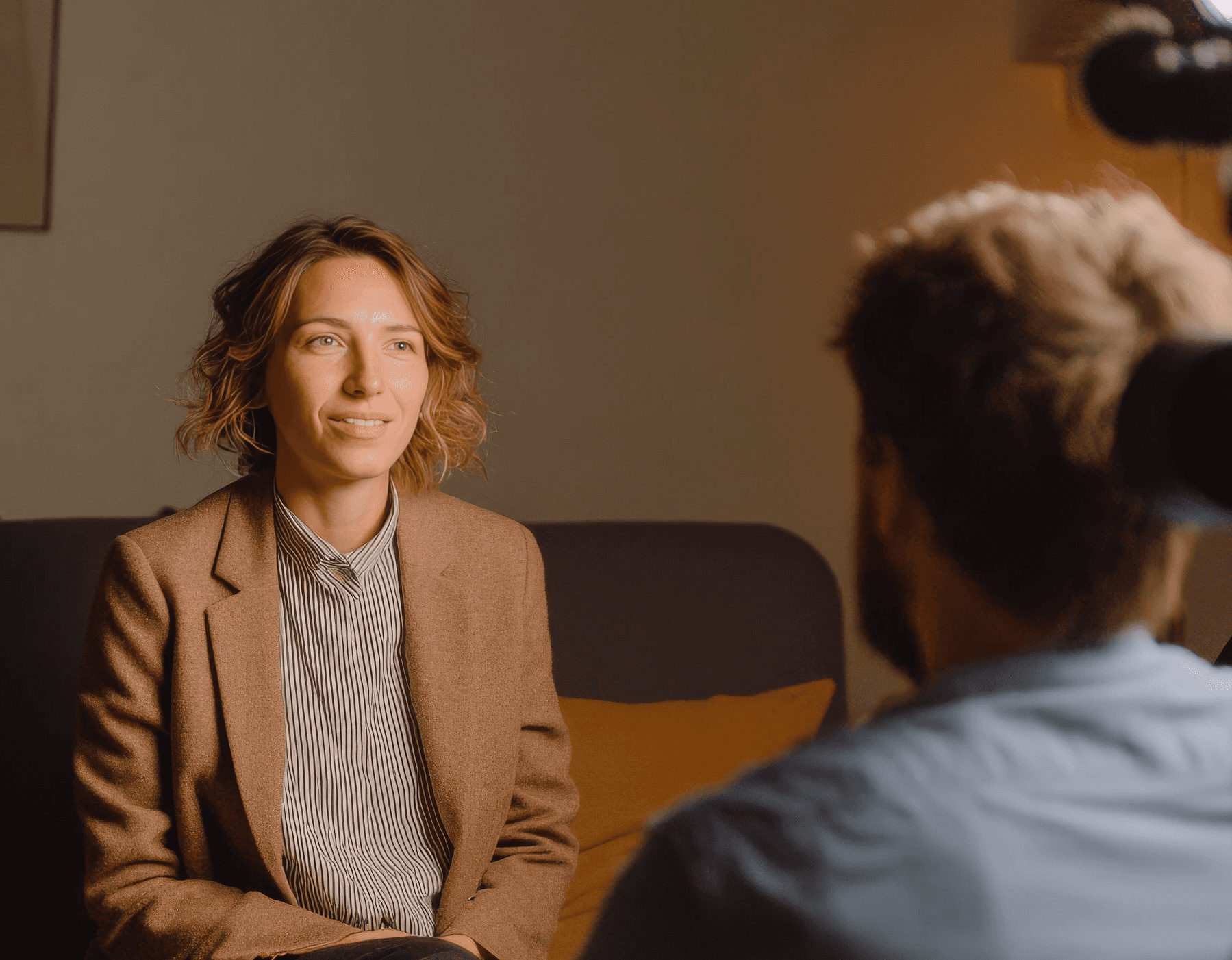 woman in an interview