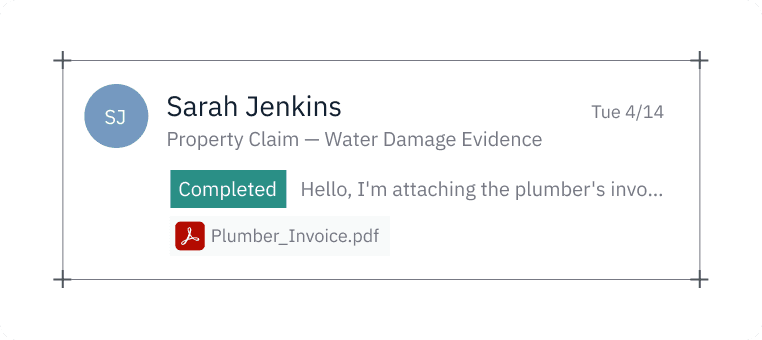 Email from Sarah Jenkins, Property Claim - Water Damage Evidence