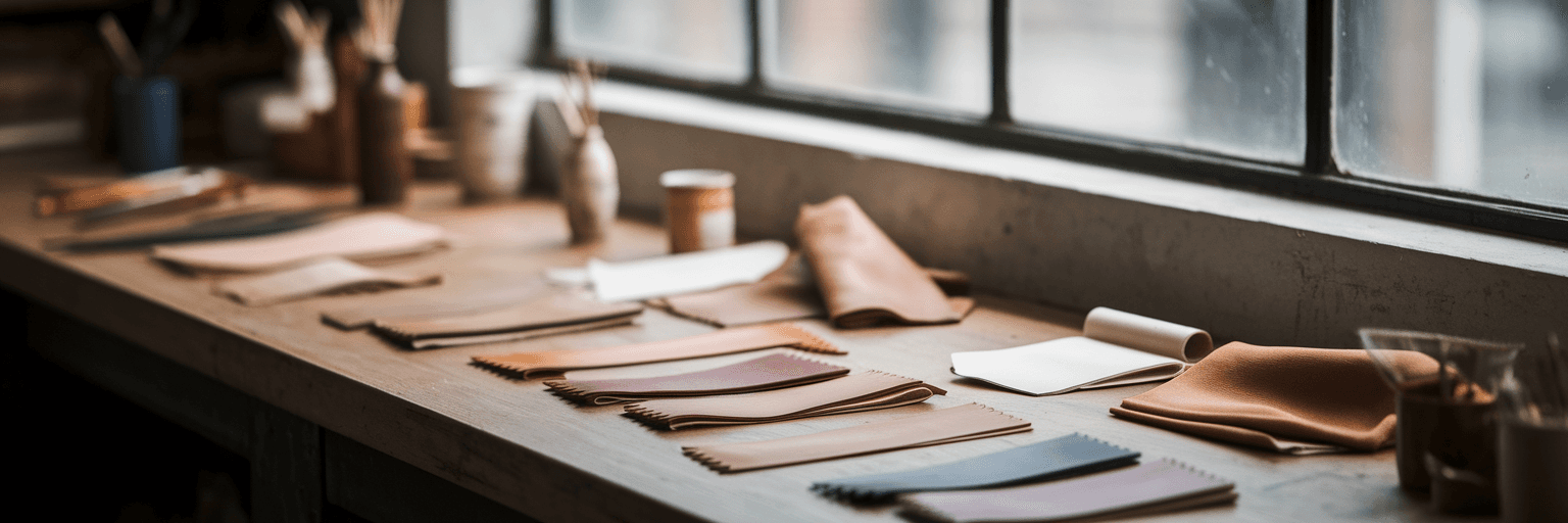 Organised artisan workbench in Melbourne workshop.
