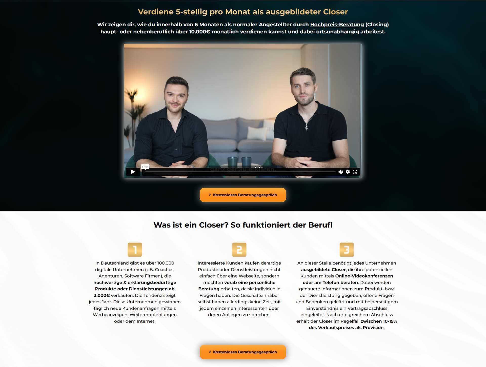 Webseite von CMM Closing