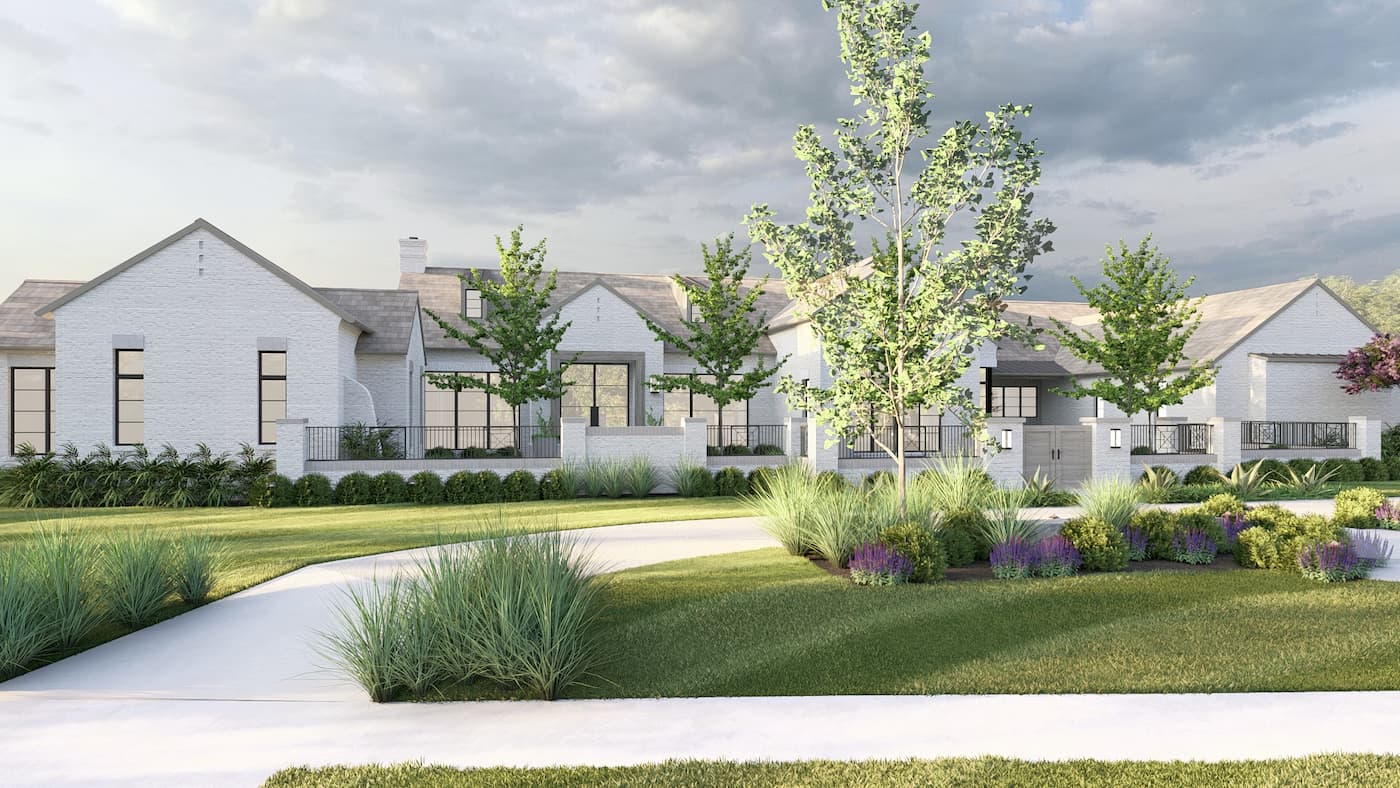 Landscape Design in Fort Worth Texas featuring front yard and curb appeal with  Texas native plants