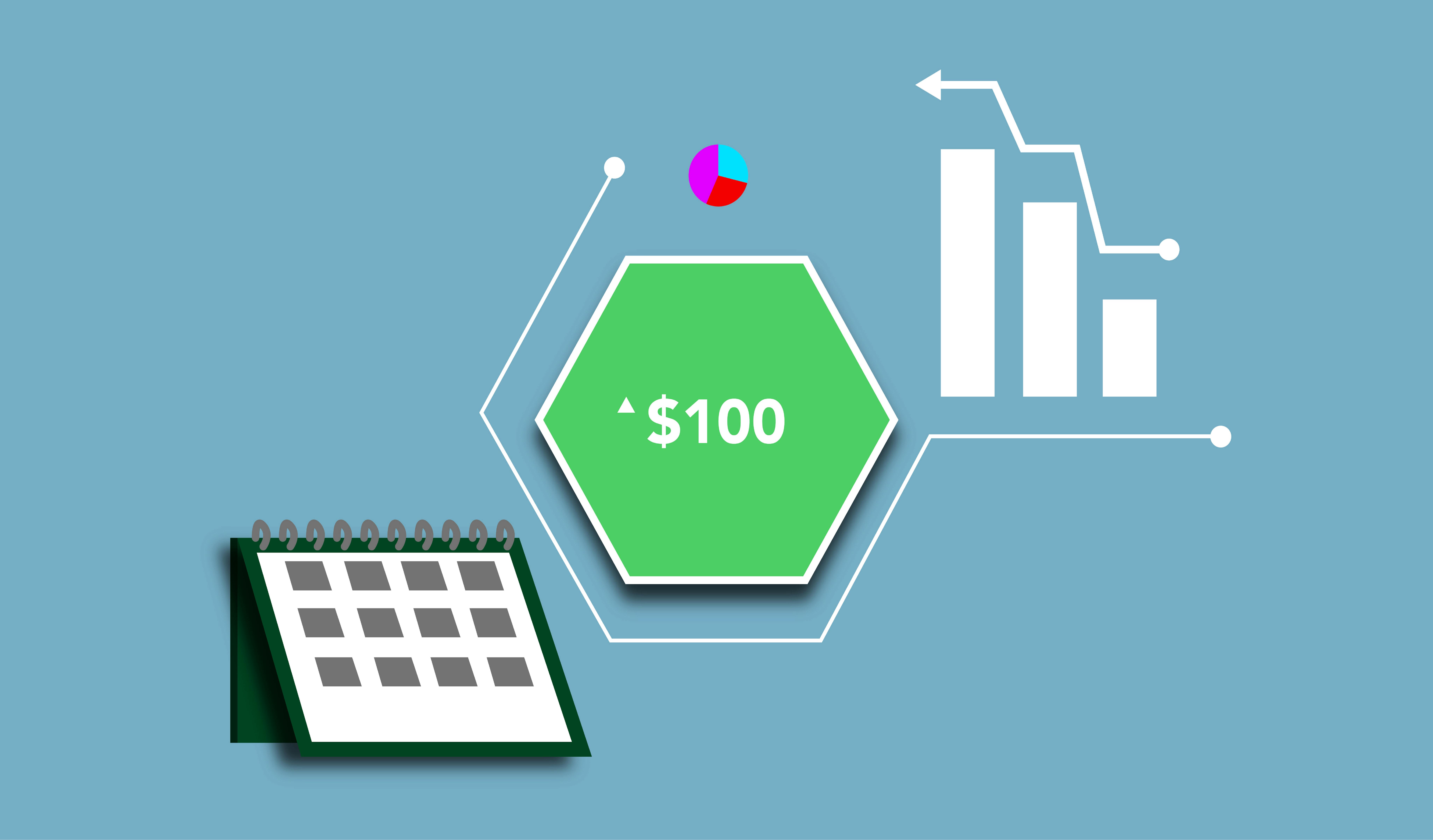 Diagram graphic and calendar showing mortgage rates