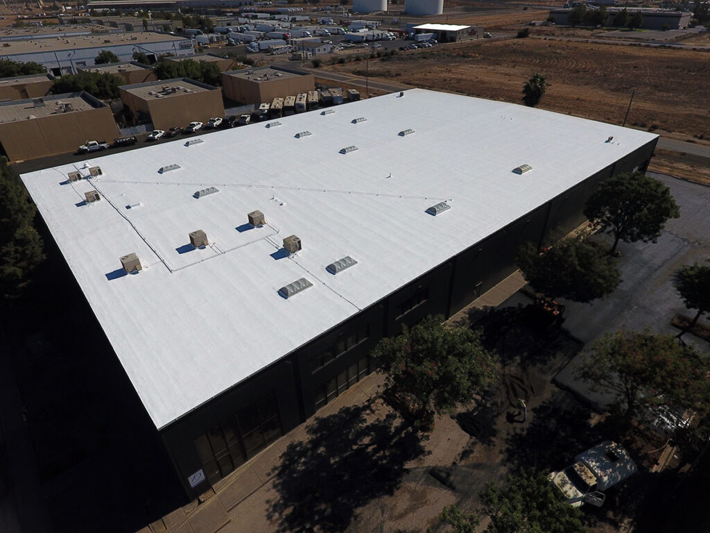 Elk Grove, California - 45,00 S.F: Completed New Spray Foam Roofing System. 20 year warranty.