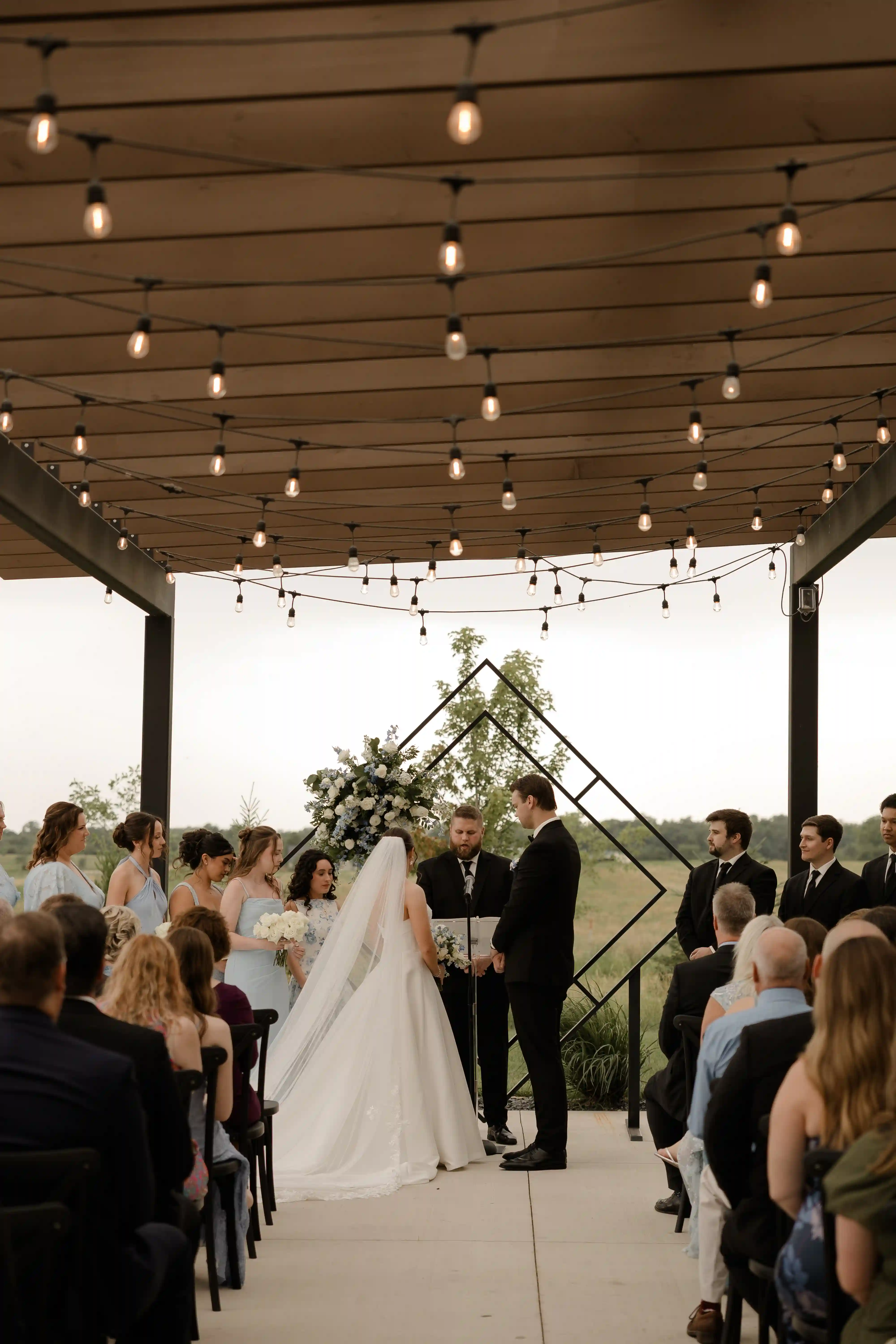 Wedding ceremony beside the Walnut Ridge pond