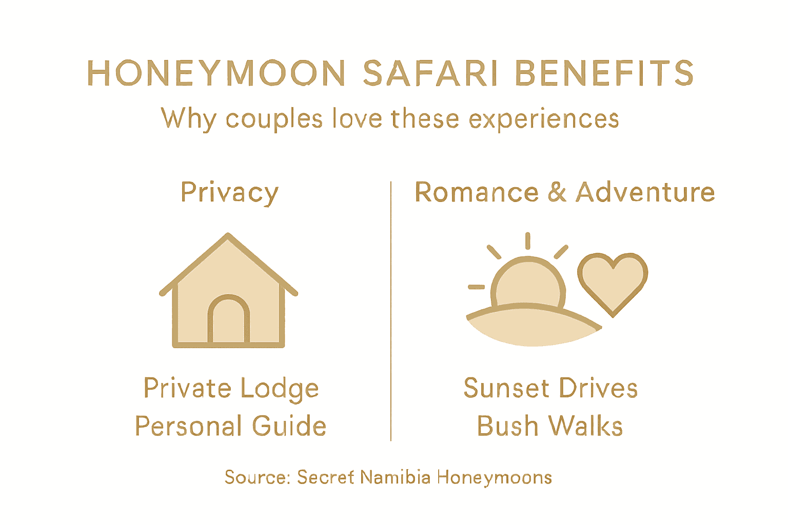 Infographic showing honeymoon safari benefits for couples