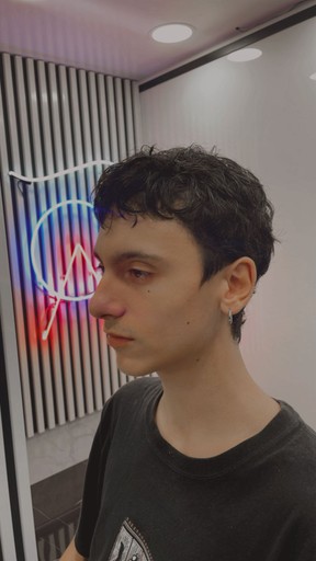 male barbershop client