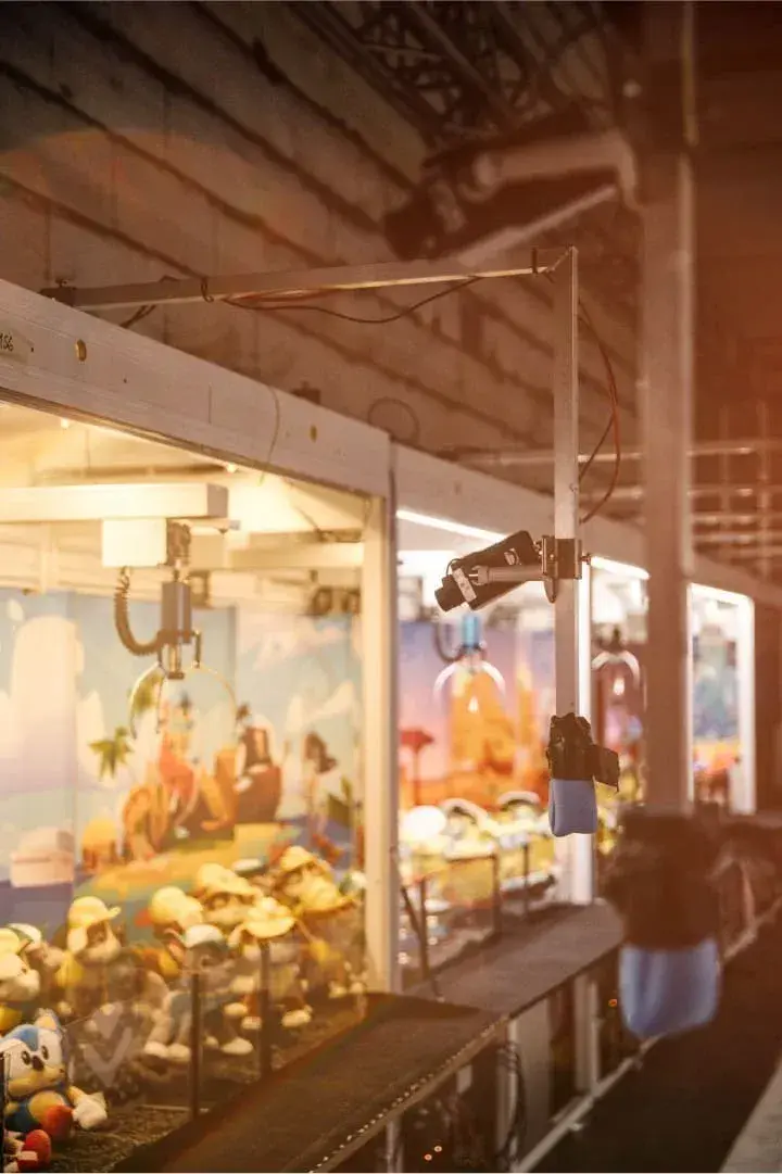 grabbing machines with a camera pointed to it