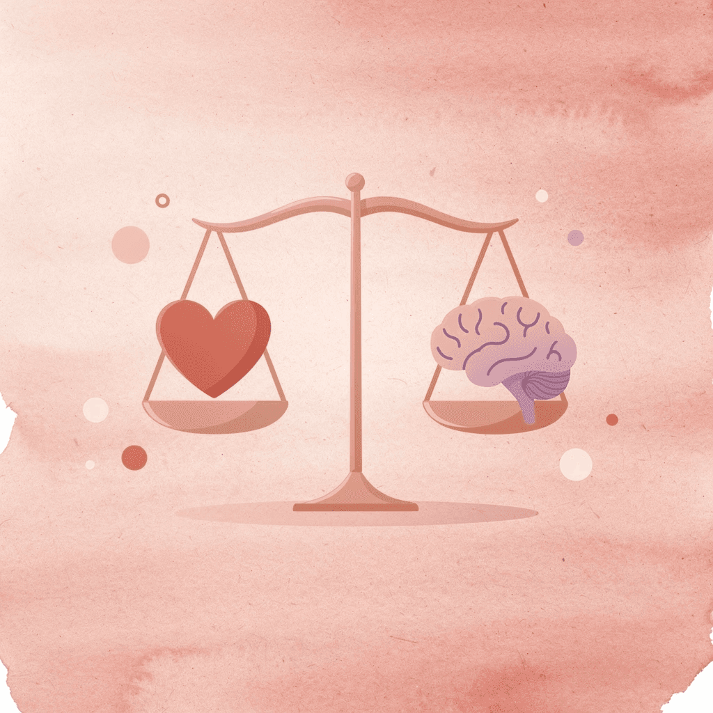 Balance scale comparing light weights versus heavy weights for arm training