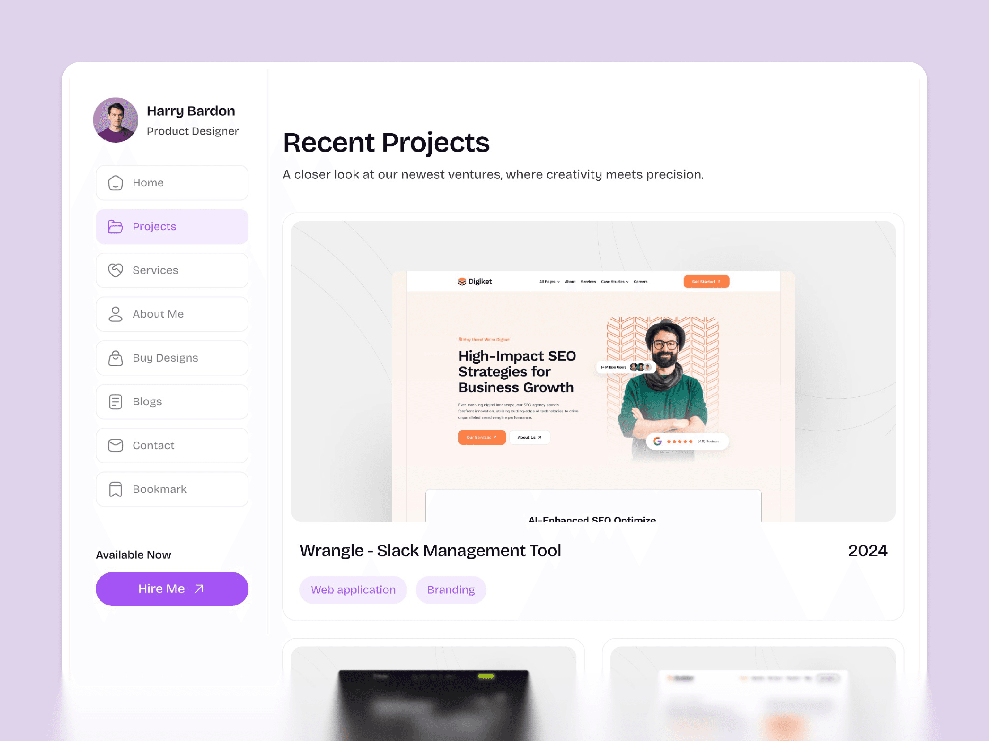 framer personal portfolio template
