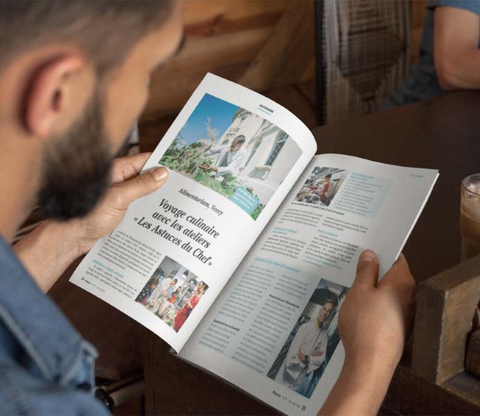 Lesen des Magazins Plaisirs Mag