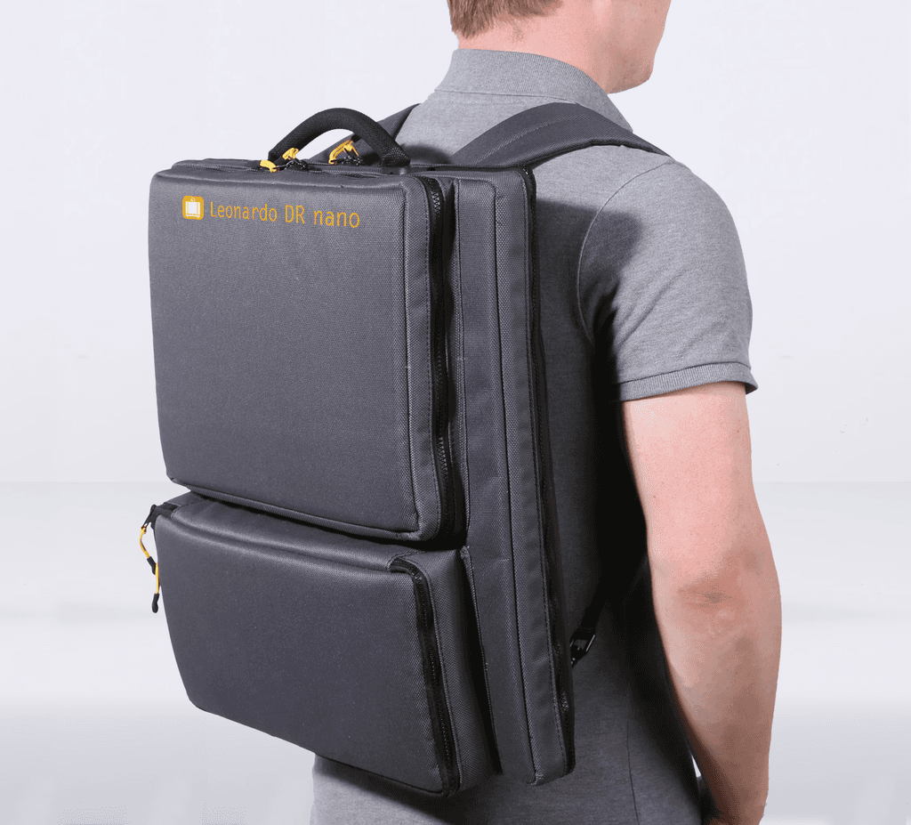 Leonardo Rucksacksystem auf dem Rücken gezeigt