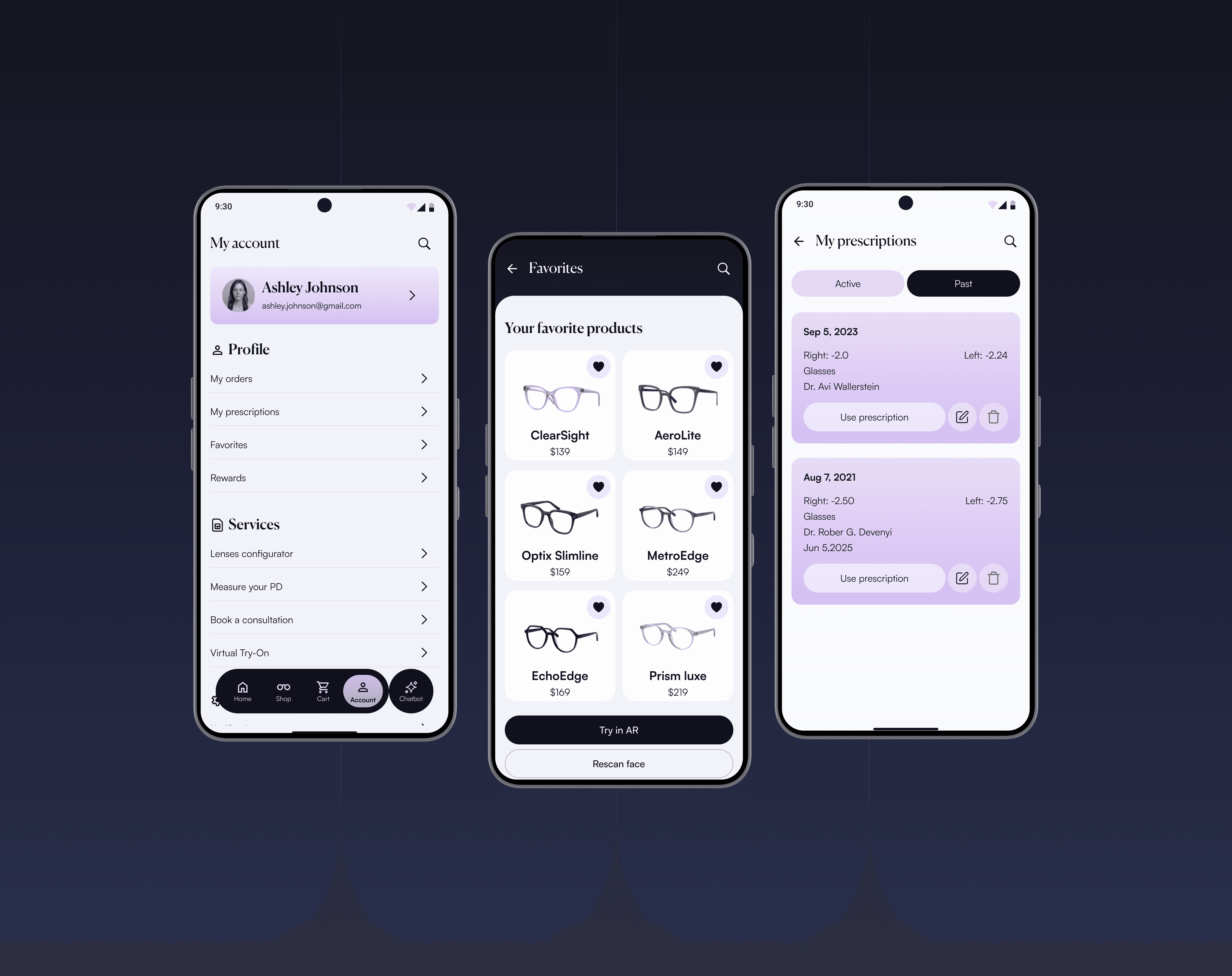 Profile mockups