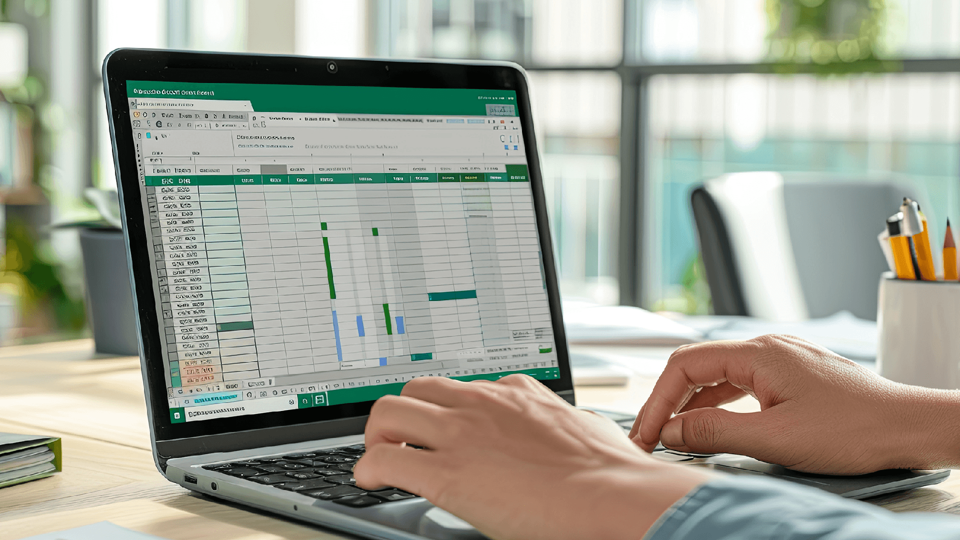 Person typing on a laptop keyboard - VBA Excel
