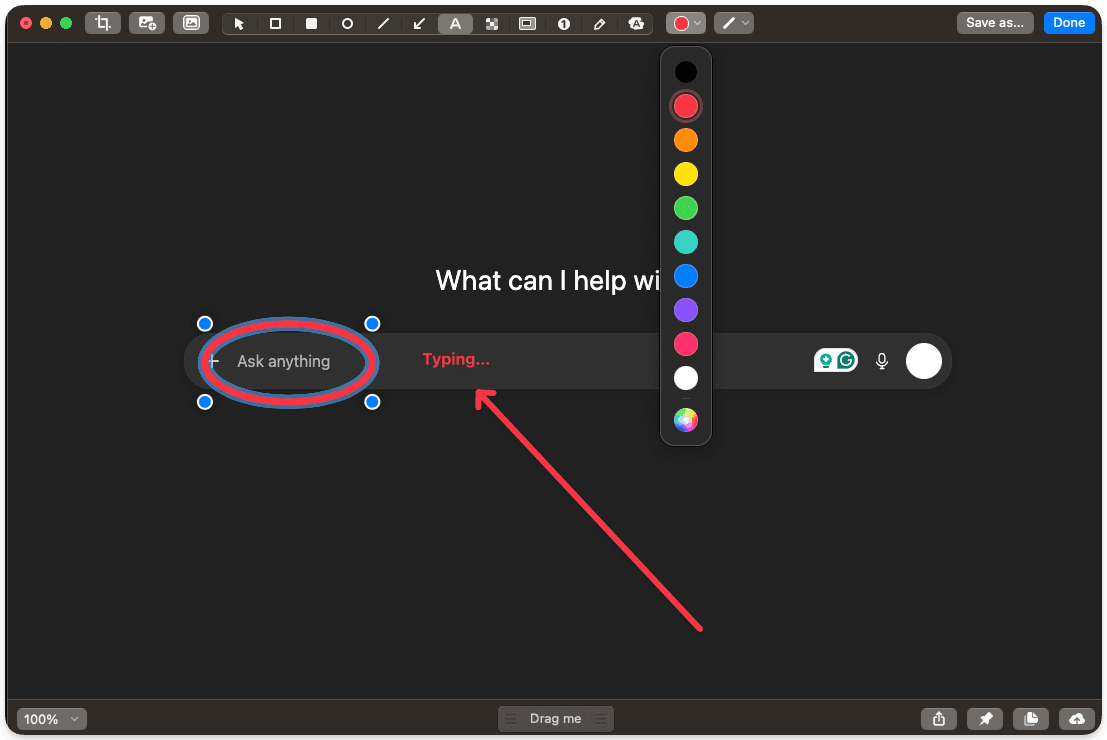 CleanShot X's screen capture tool editor