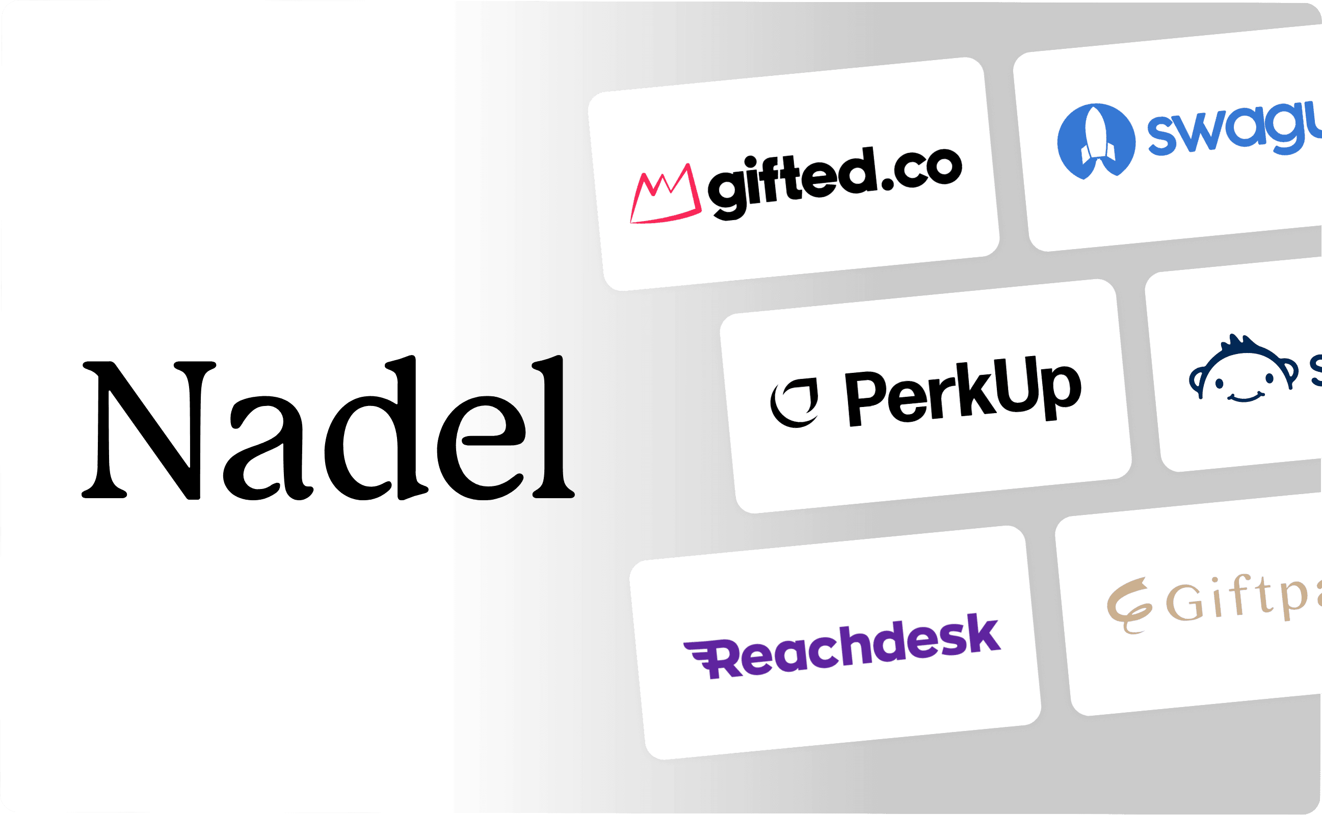 Nadel alternatives, which include Gifted.co, SwagUp, PerkUp, Snappy, Reachdesk, and Giftpack.