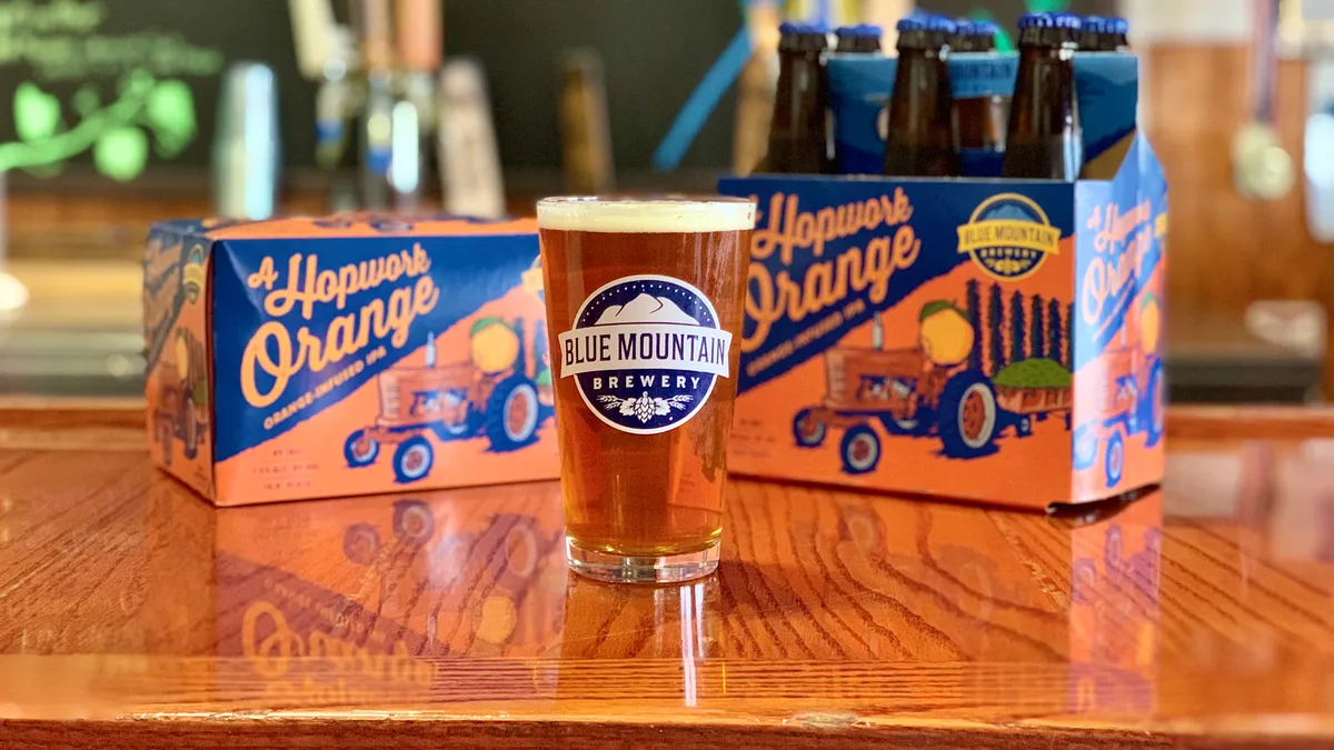 Blue Mountain Brewery's Hopwork Orange IPA Craft Beer, Nelson County VA