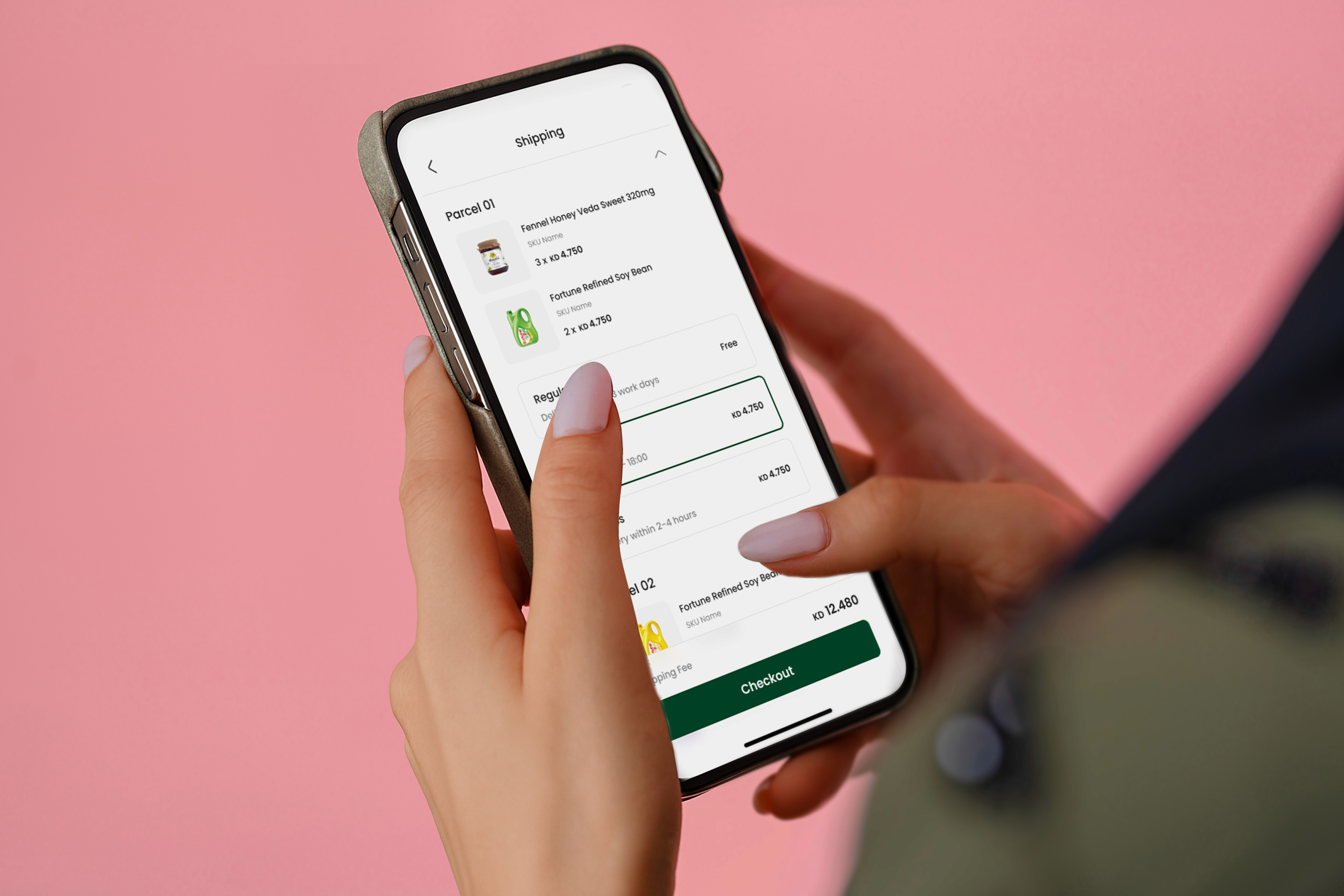 User browsing Natureland mobile app designed by Nizek