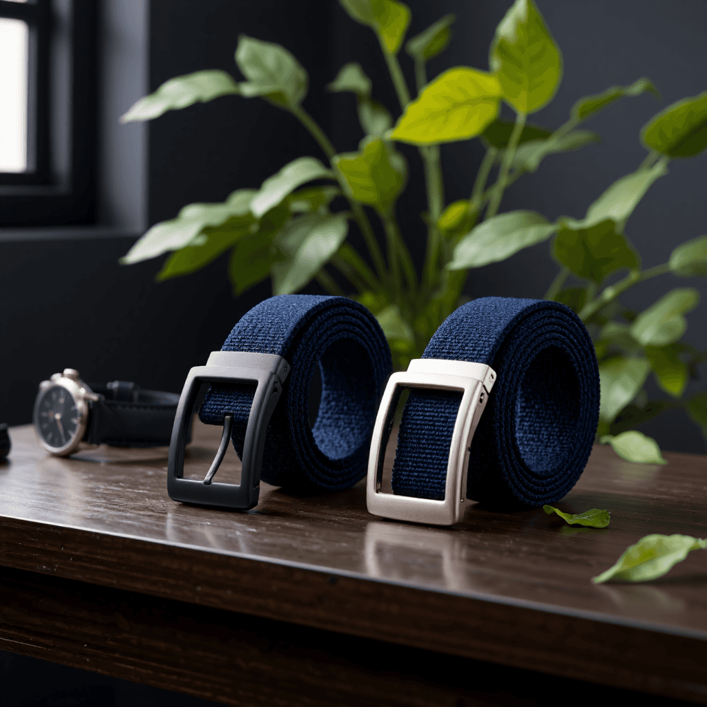 product photography of a set of adjustable fabric belts