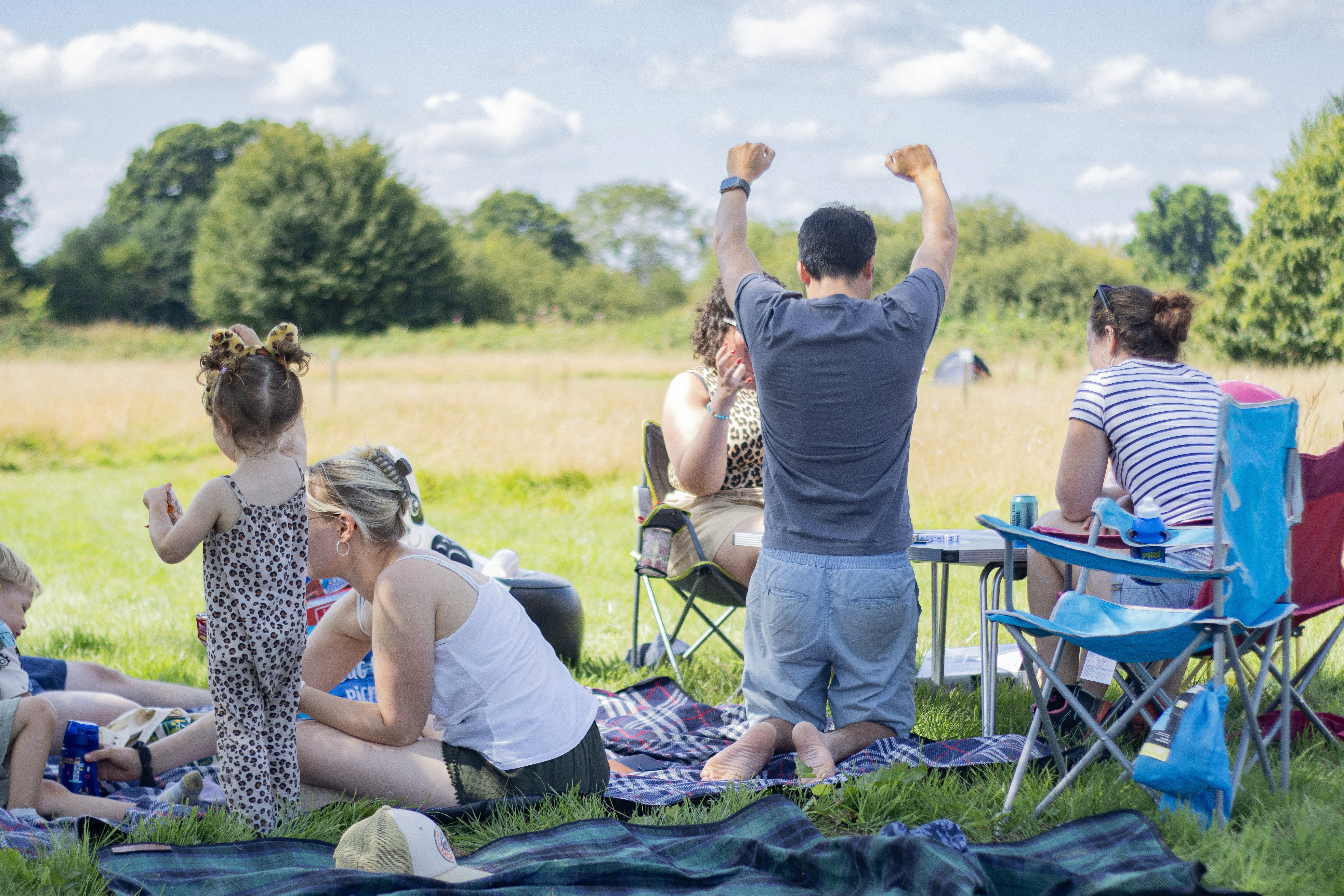 Family camping  at Isfield Camp Sussex