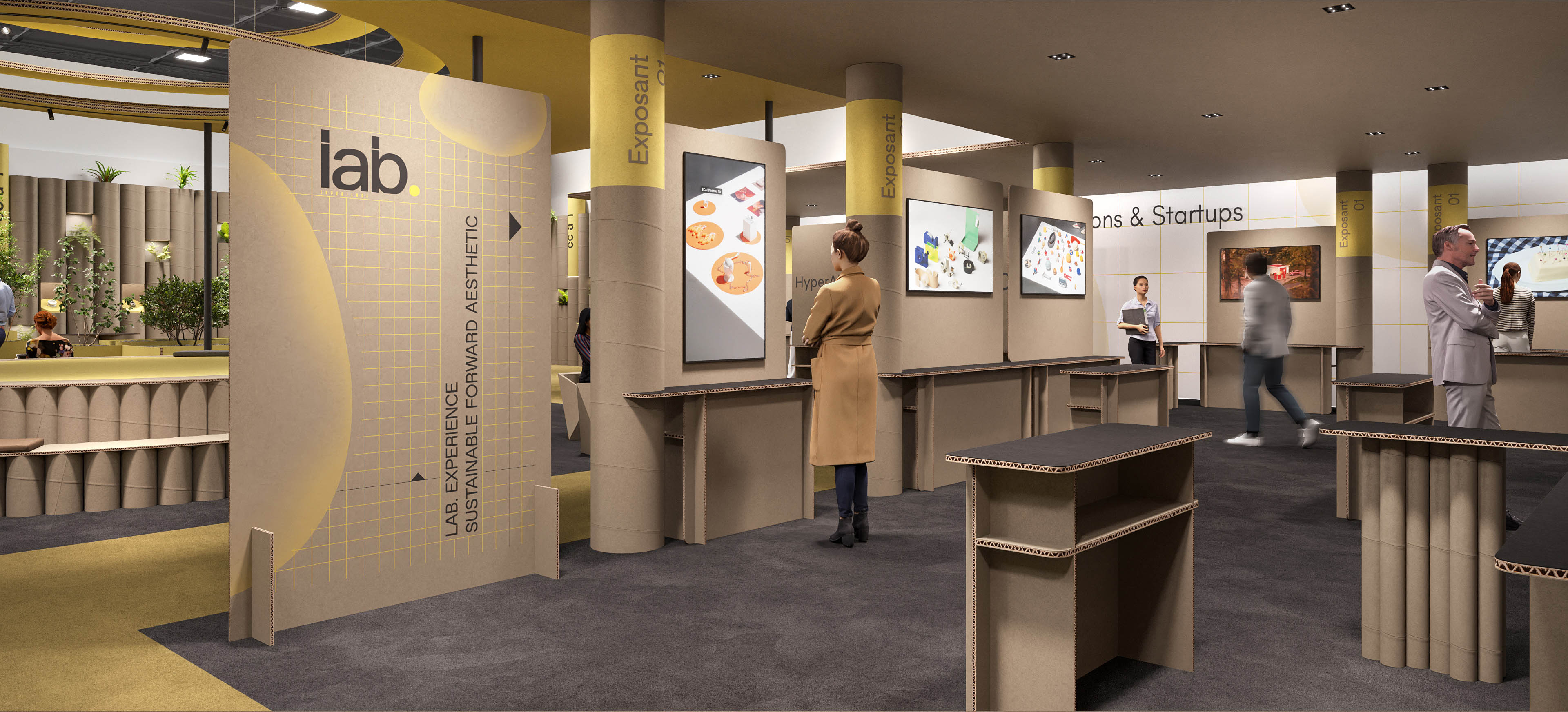Interior booth cardoard design concept 