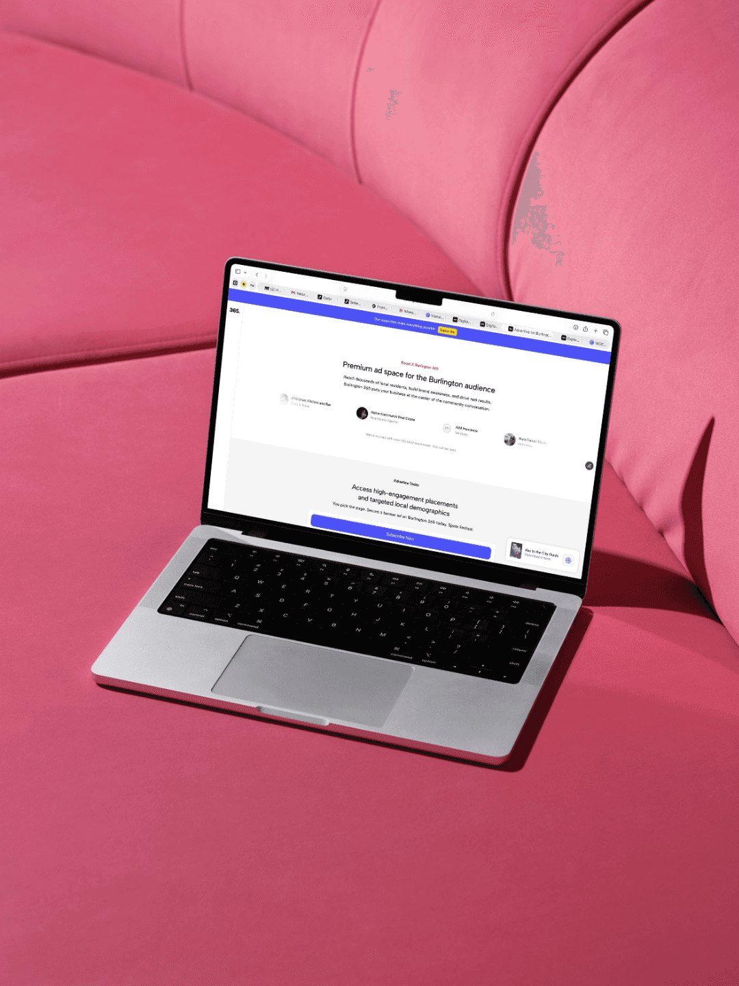 burlington 365 website mockup