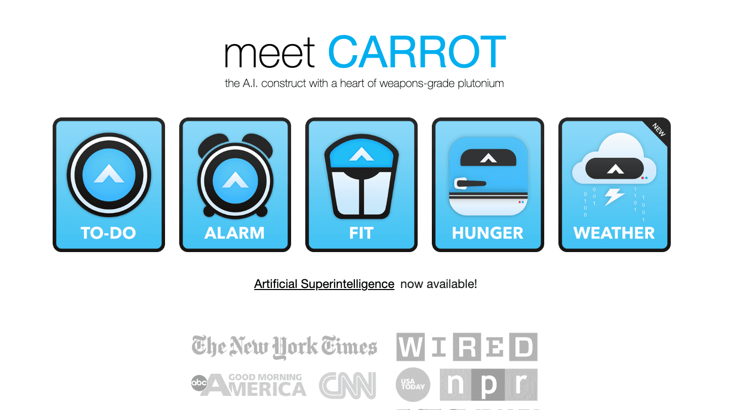 CARROT Weather app website