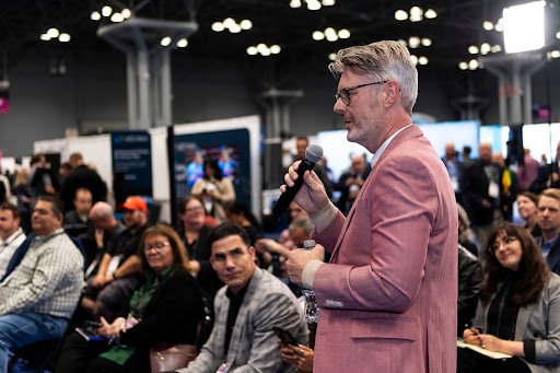 Gregg Sandheinrich, Vice President of Sales at Fabric, speaking at the Nab Show New York 2025