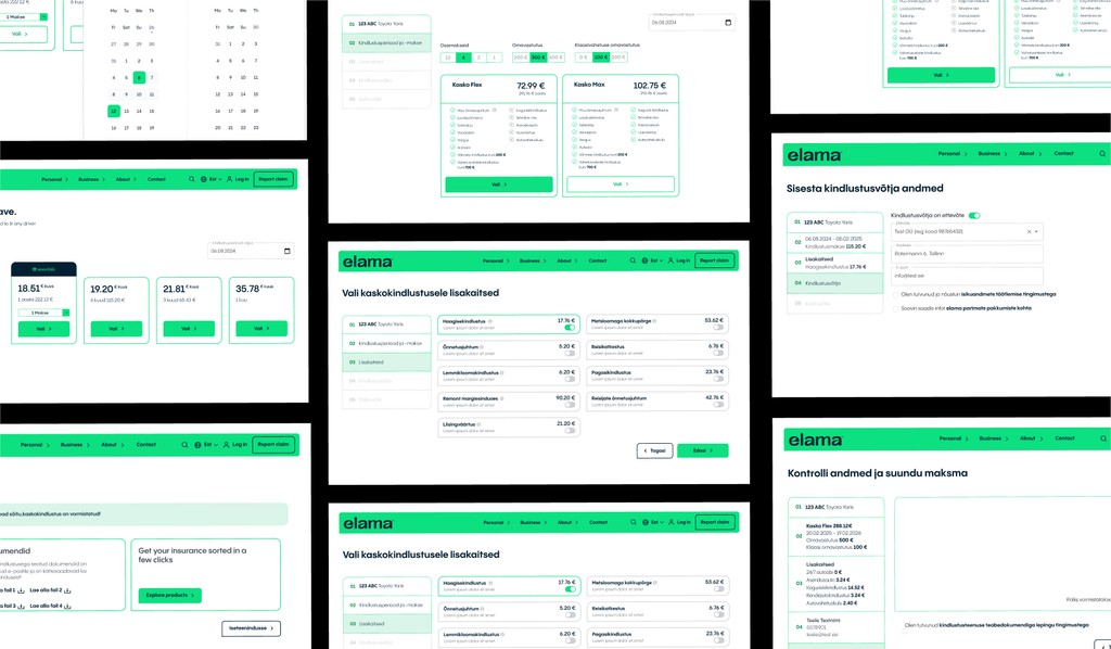 Insurance company desktop Dashboard view with upselling products.